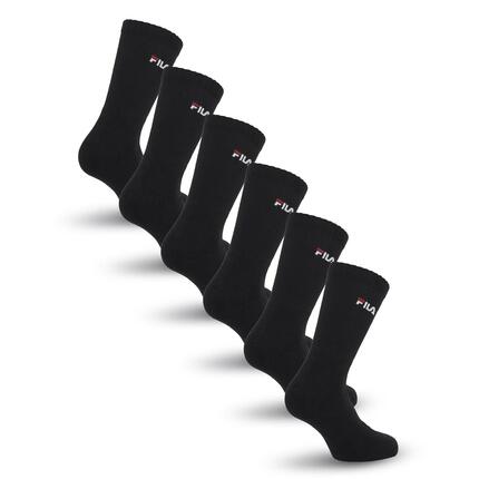 Chaussettes mi-hautes Fila Crew Socks noires Lot de 6 paires