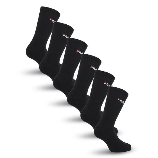 Chaussettes mi-hautes Fila Crew Socks noires Lot de 6 paires