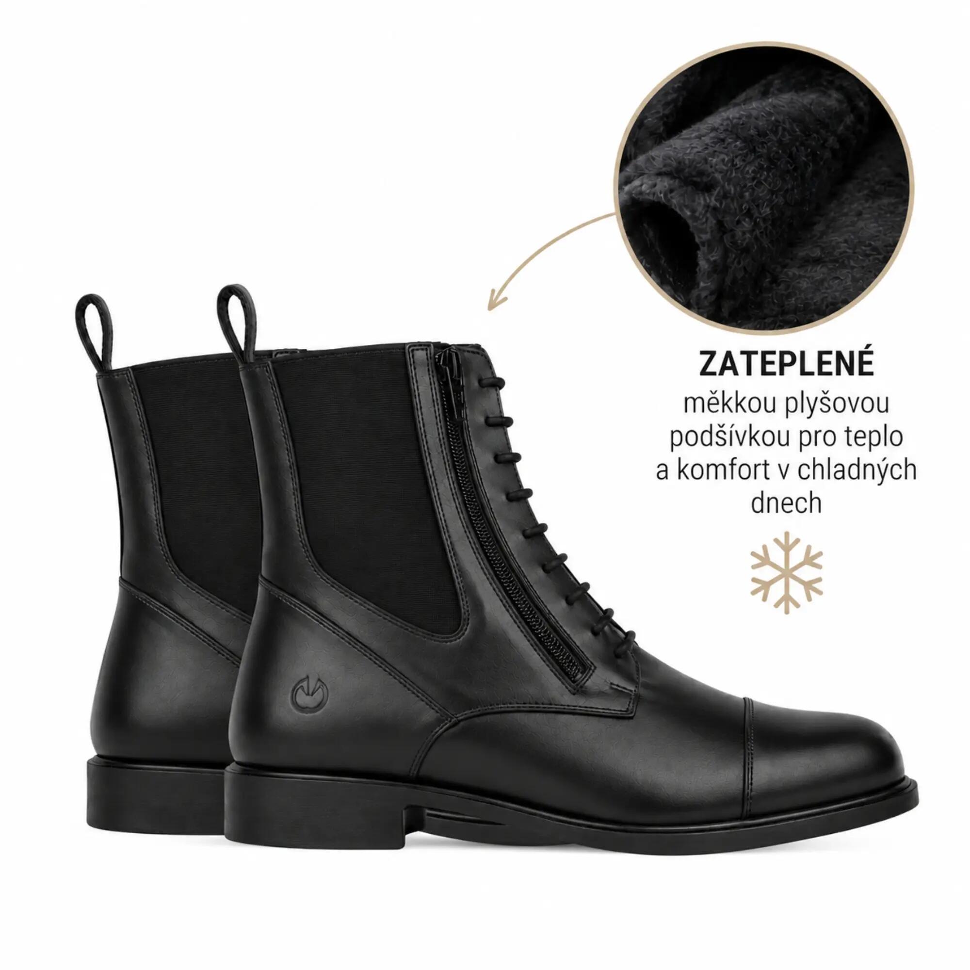 Zimní kožená jezdecká perka na zip 2/3