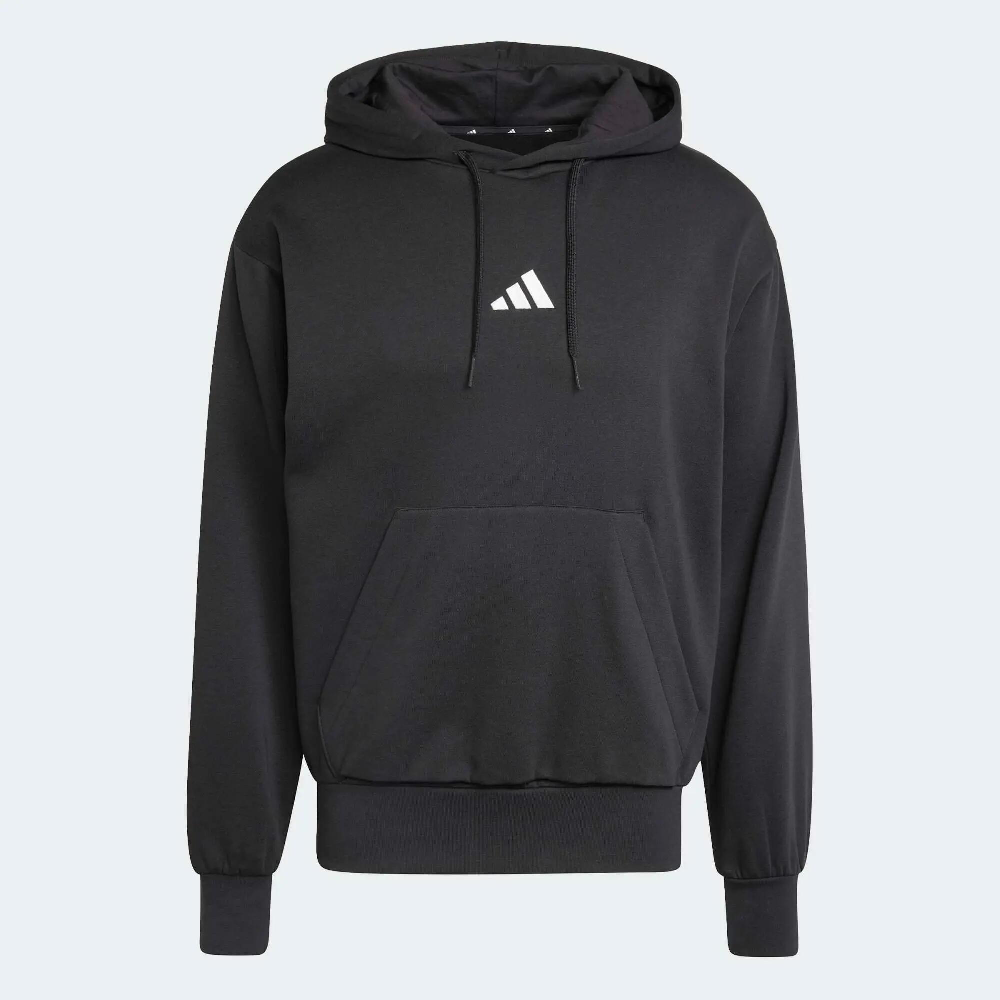Sweat à capuche molletonné homme Adidas Essentials Feelcozy noir 1/2