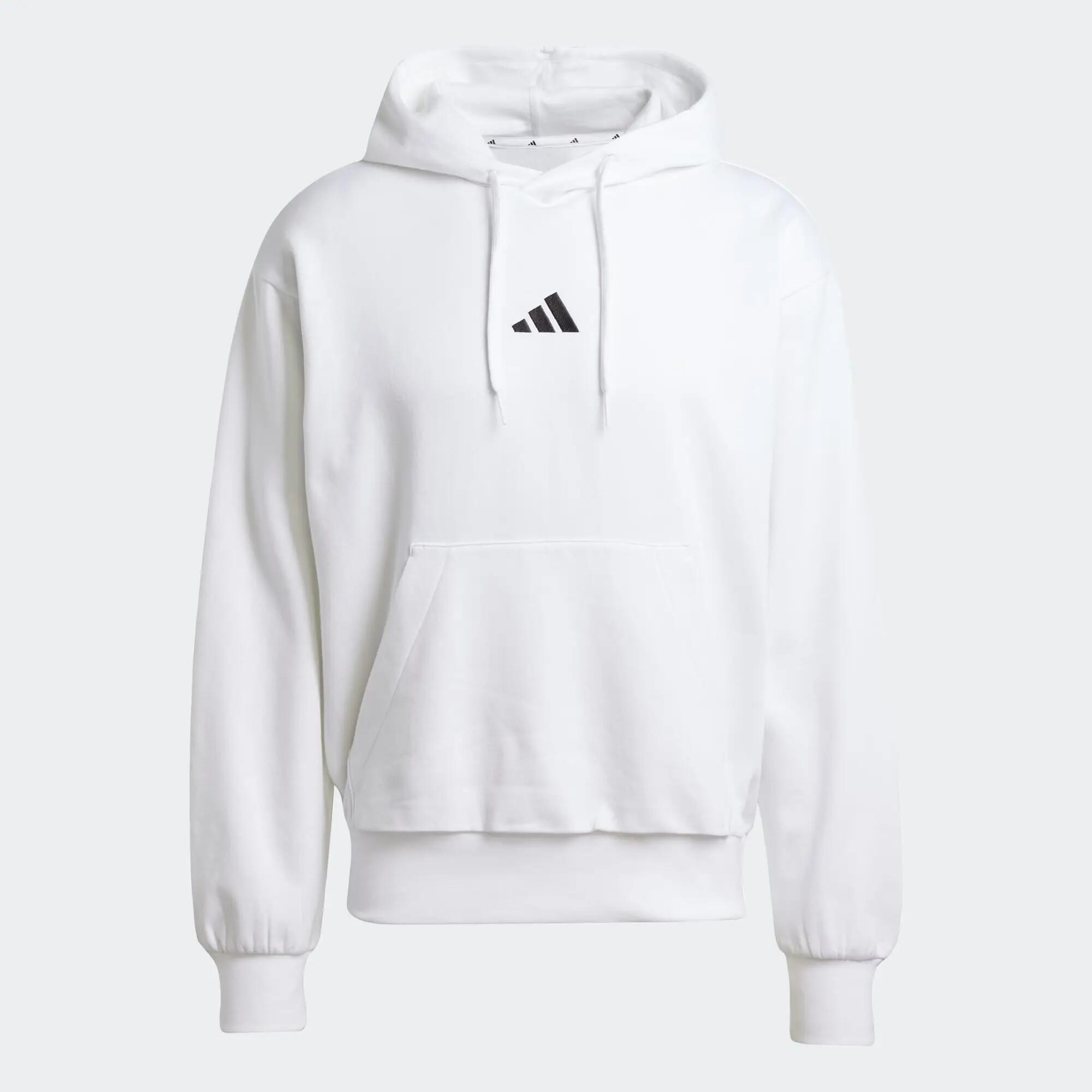 Sweat à capuche molletonné homme Adidas Essentials Feelcozy Blanc 1/6