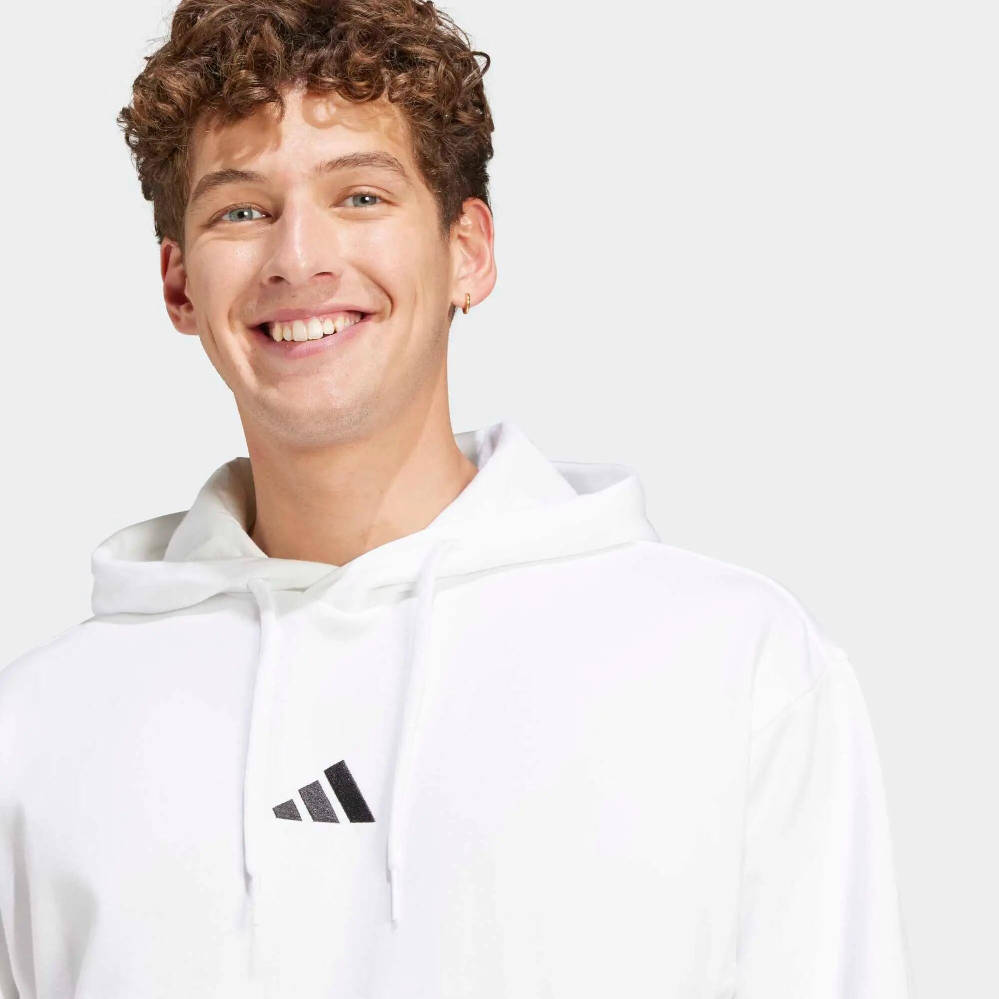 Sweat à capuche molletonné homme Adidas Essentials Feelcozy Blanc 3/6