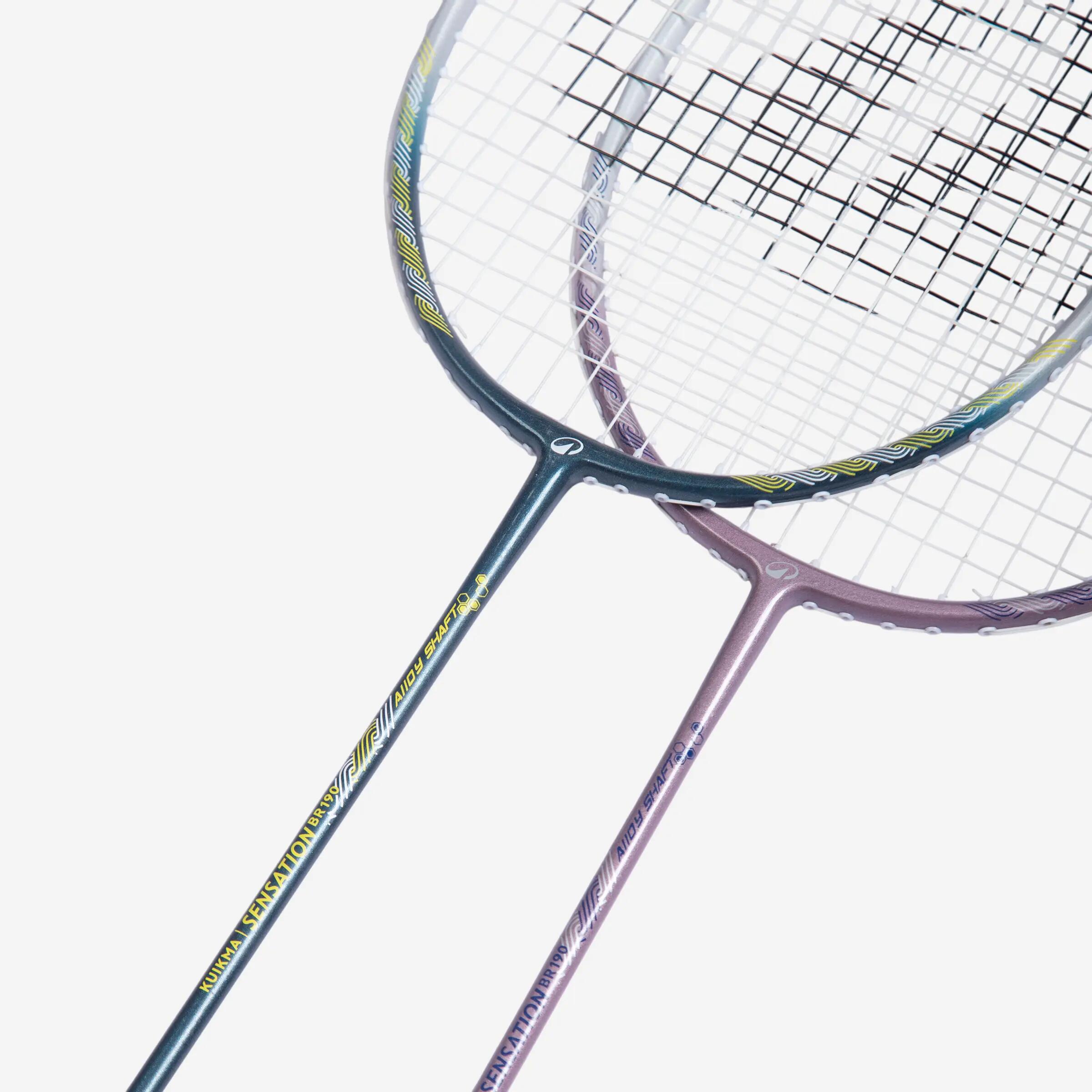ADULT BADMINTON RACKET BR 190 SET PARTNER GREEN PURPLE -  3