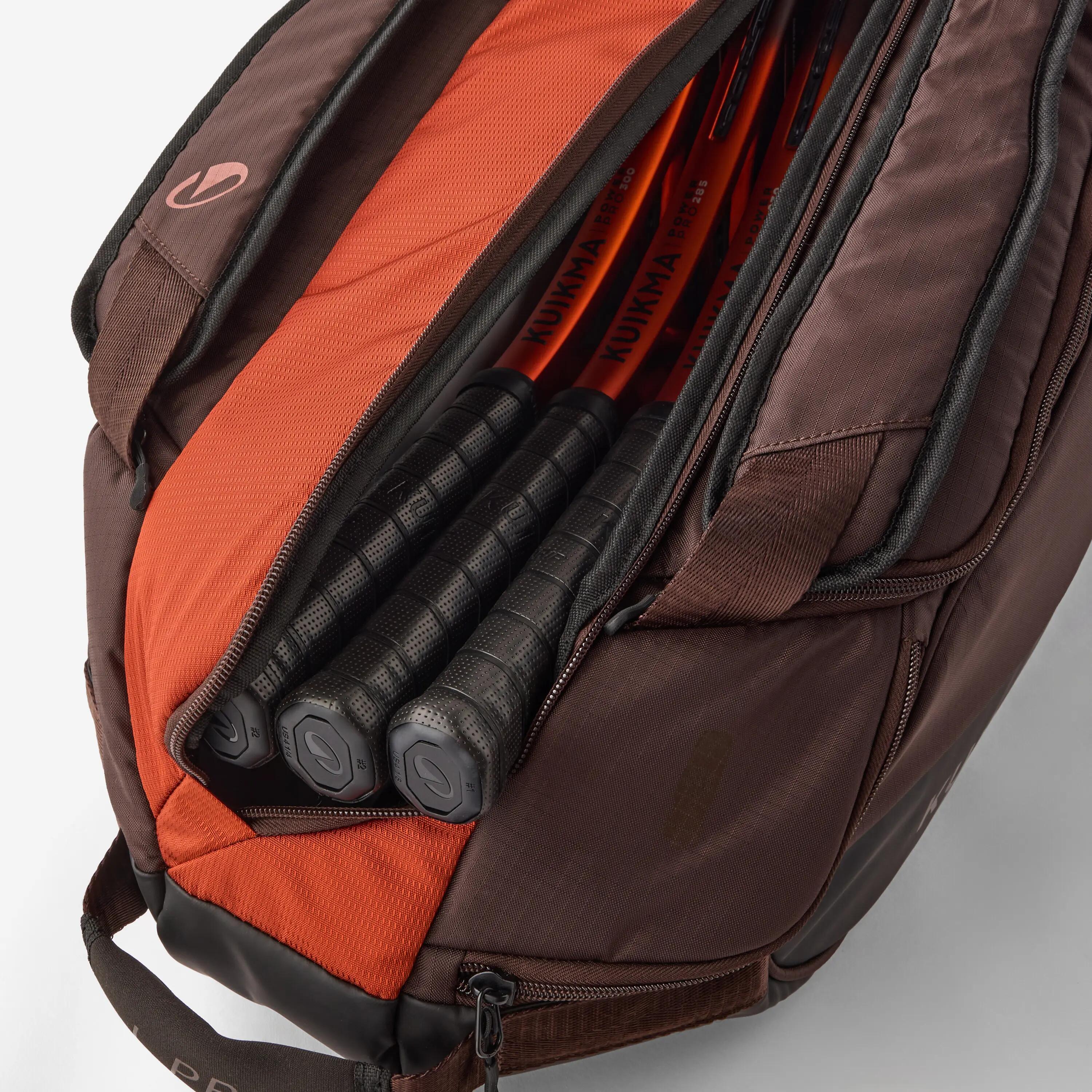 Insulated 9-Racket Tennis Bag L Pro - Brown/Orange -  2