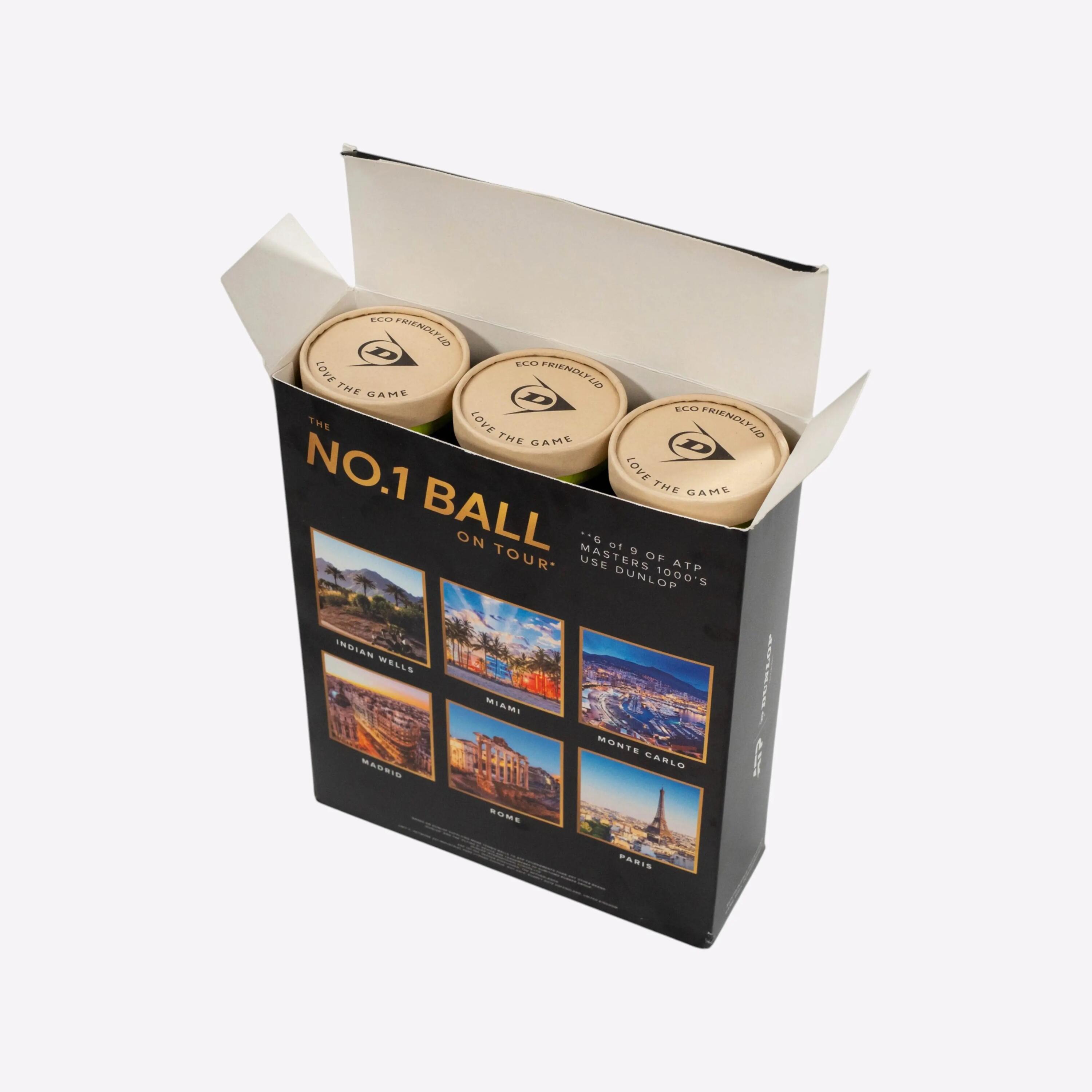Balles de tennis Dunlop ATP tour jaune, pack de 3 tubes de 4 balles 2/4