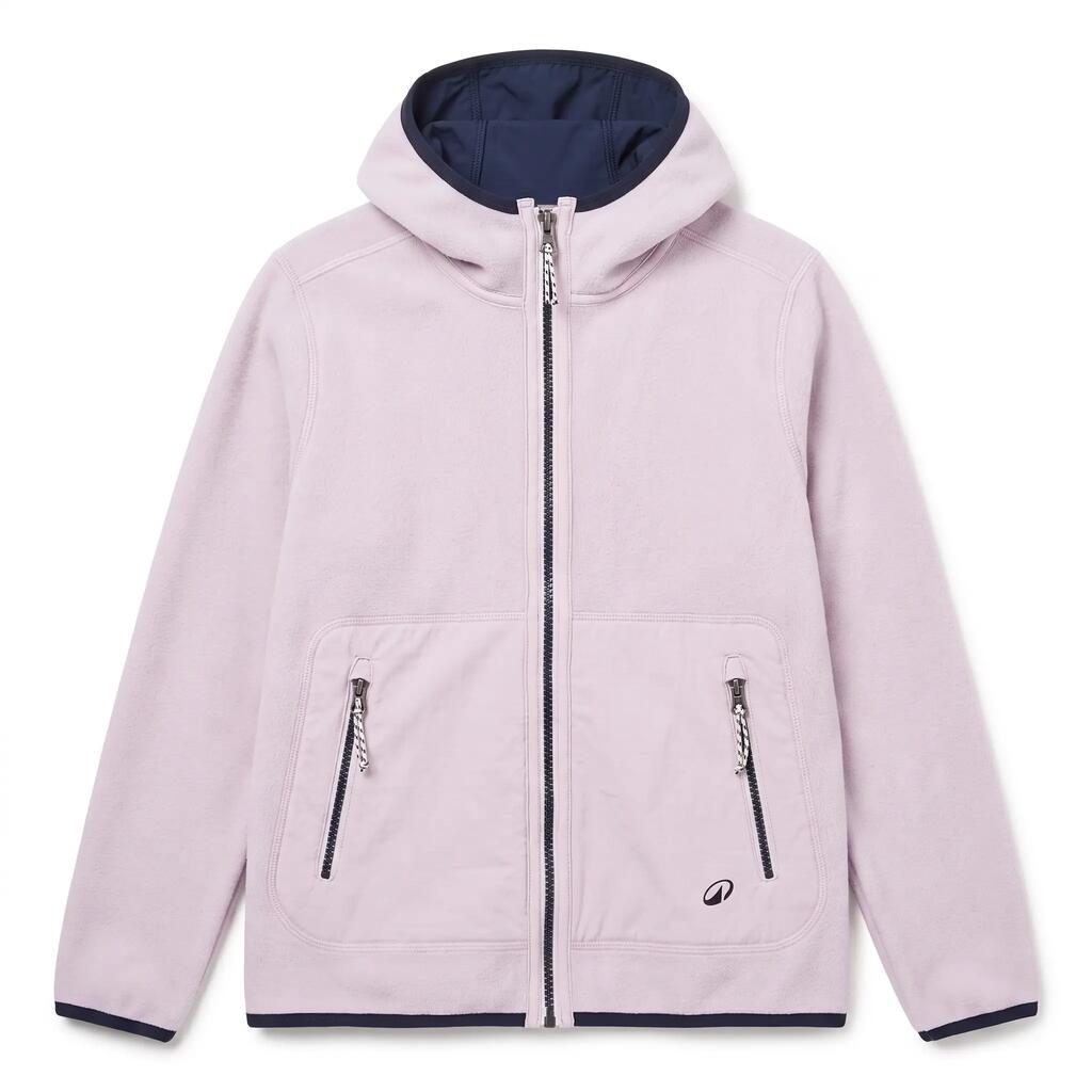 Kids’ fleece sailing jacket, warm, reversible, 500, purple blue