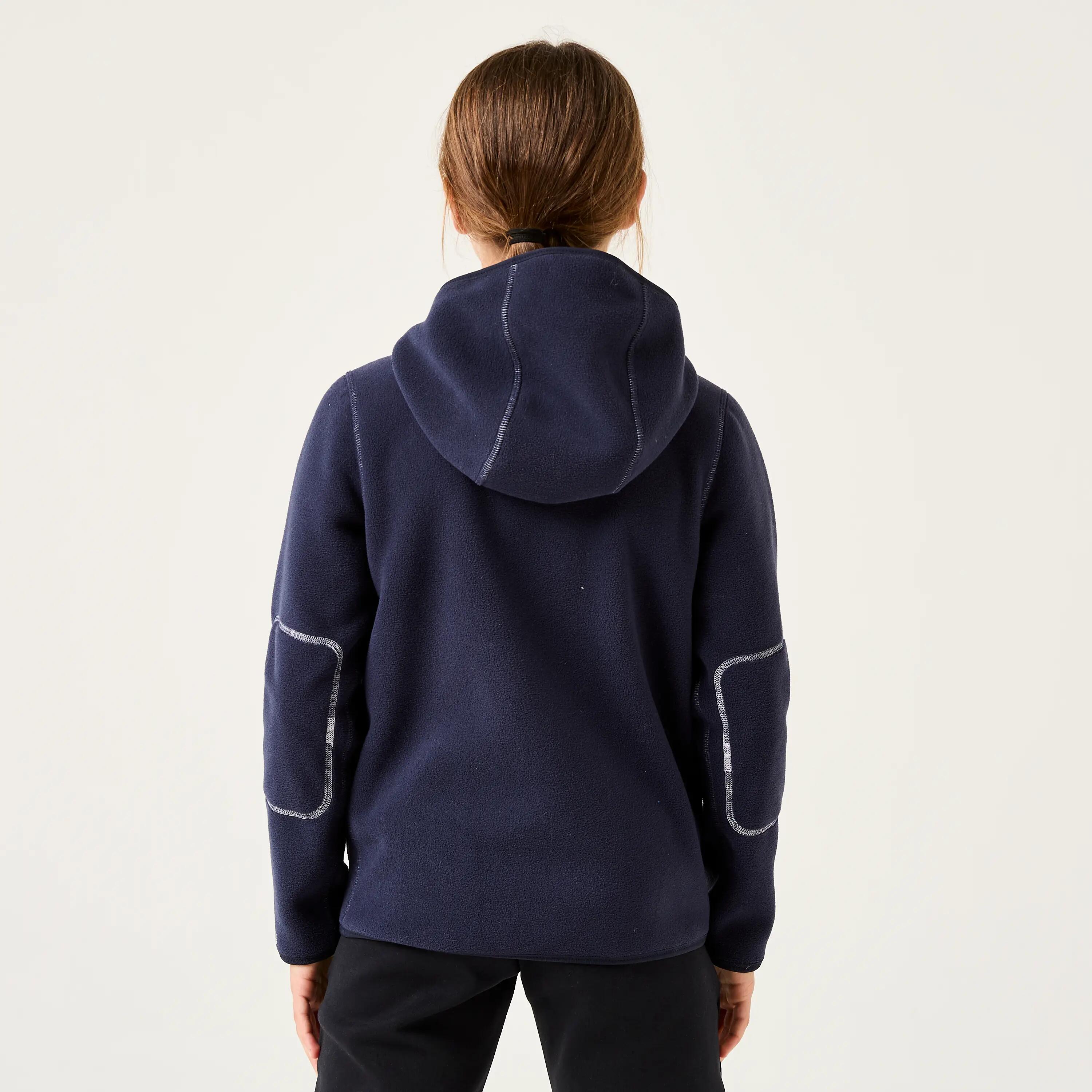 Chaqueta Polar Vela 500 Niños Violeta-Azul Cálida Reversible 4/6