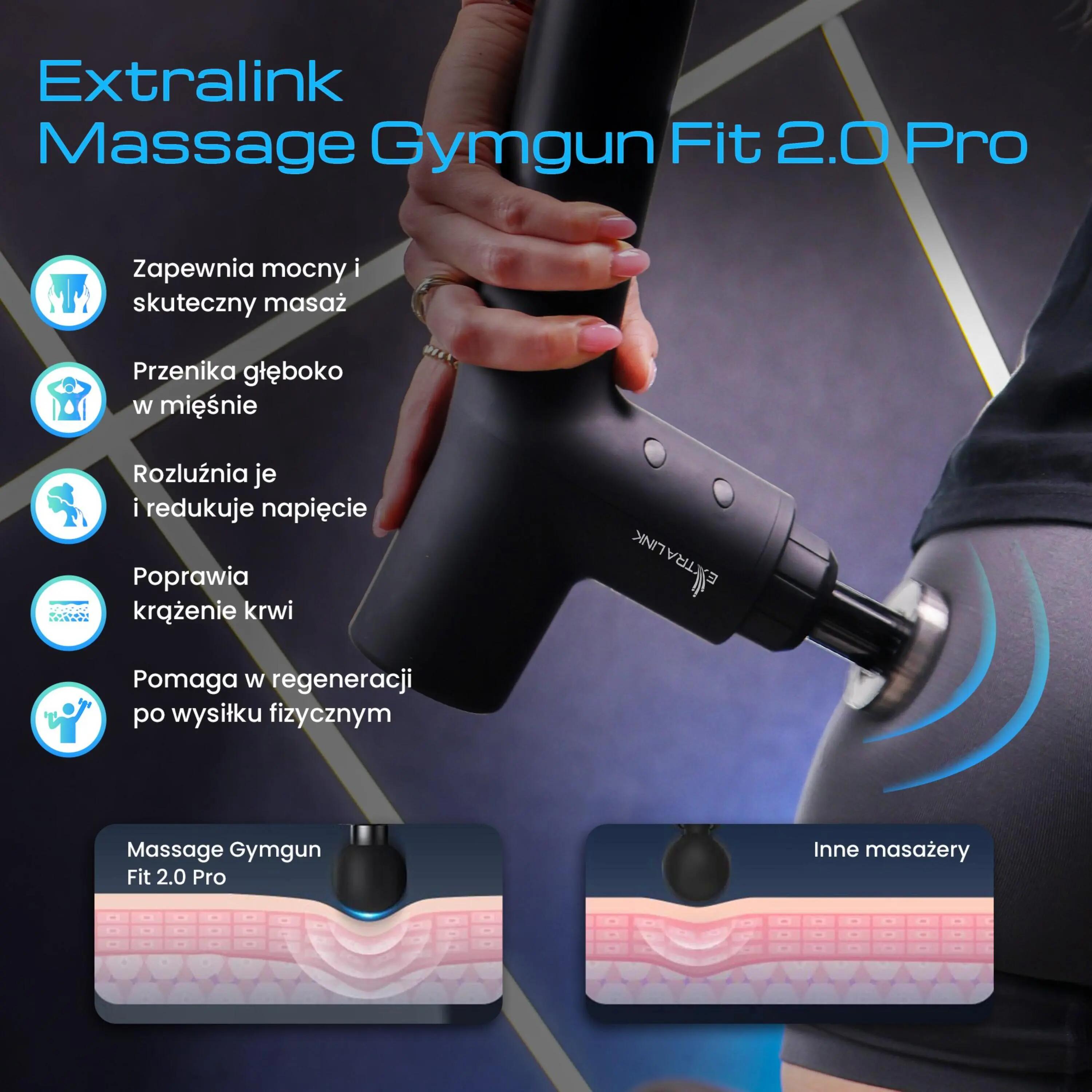 Extralink Gymgun Fit 2.0 Pro - pistolet do masażu 8/9
