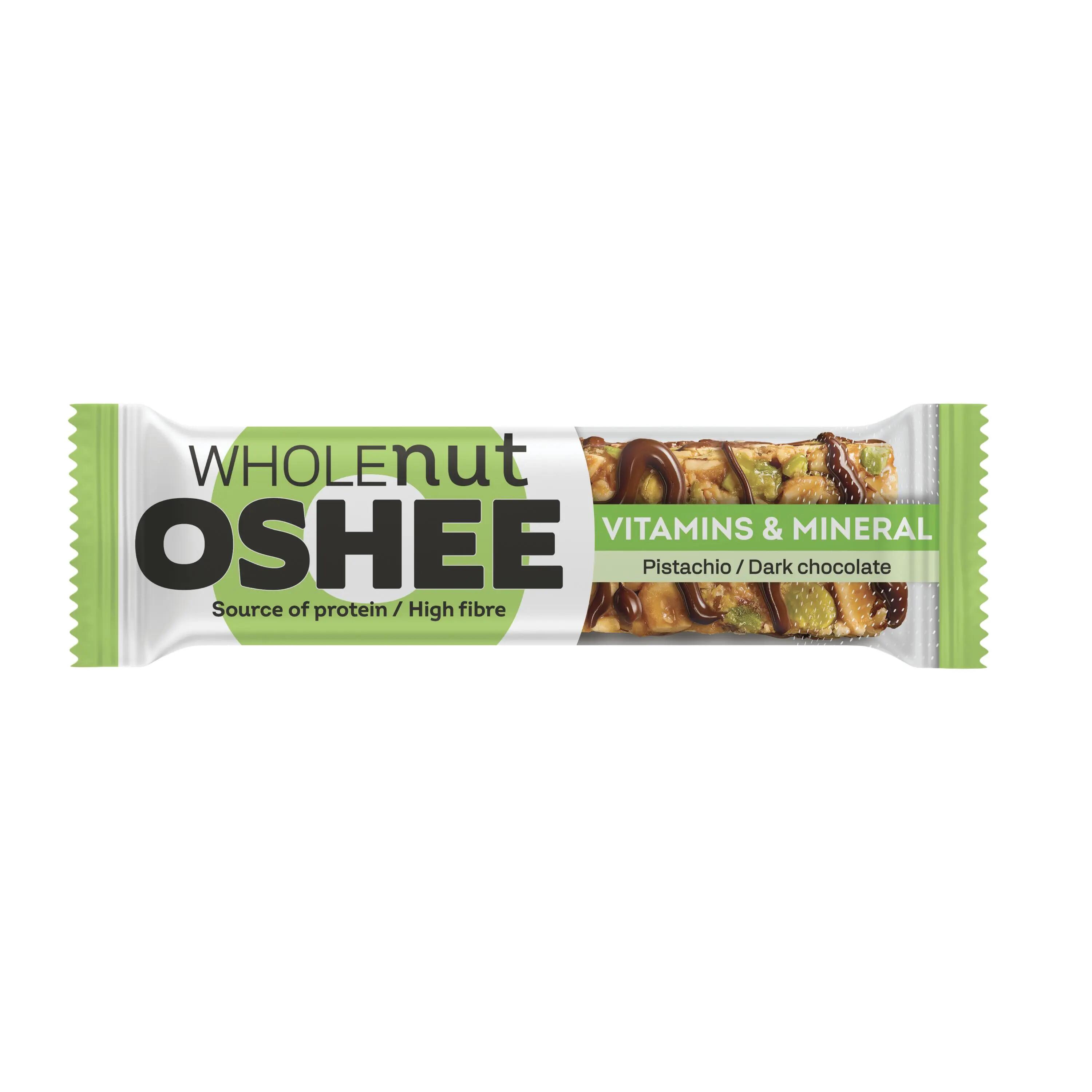 Baton zbożowy Oshee z orzechami, ciemną czekoladą i pistacjami 40 g 2/2