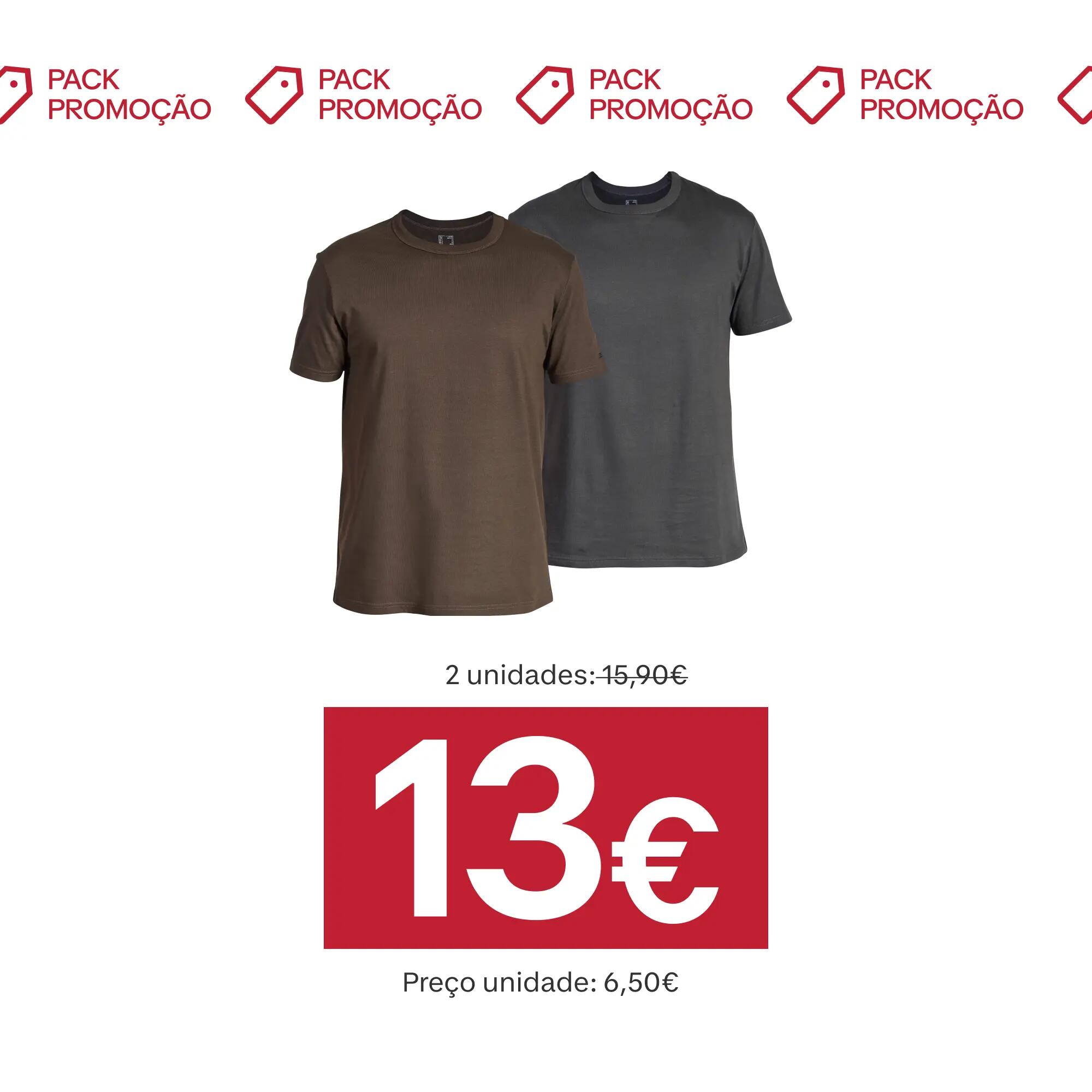 T-SHIRT RESISTENTE DE CAÇA 100 CASTANHO 2/6
