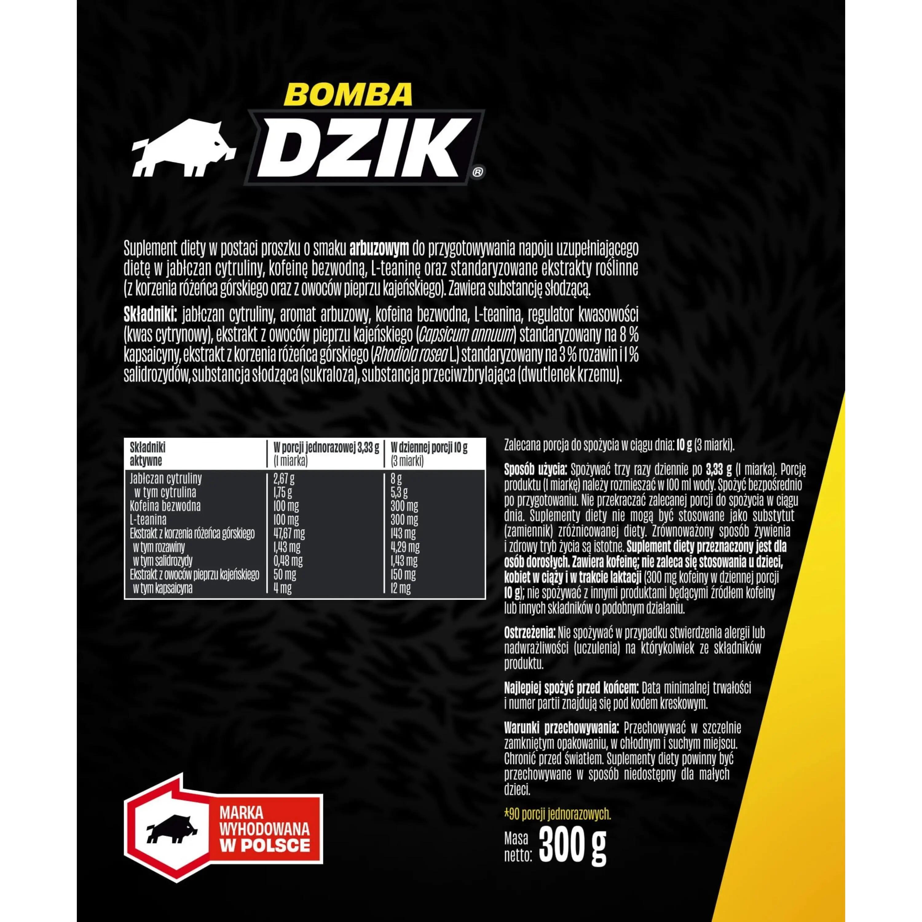 DZIK BOMBA PREWORKOUT WATERMELON 360g 2/2