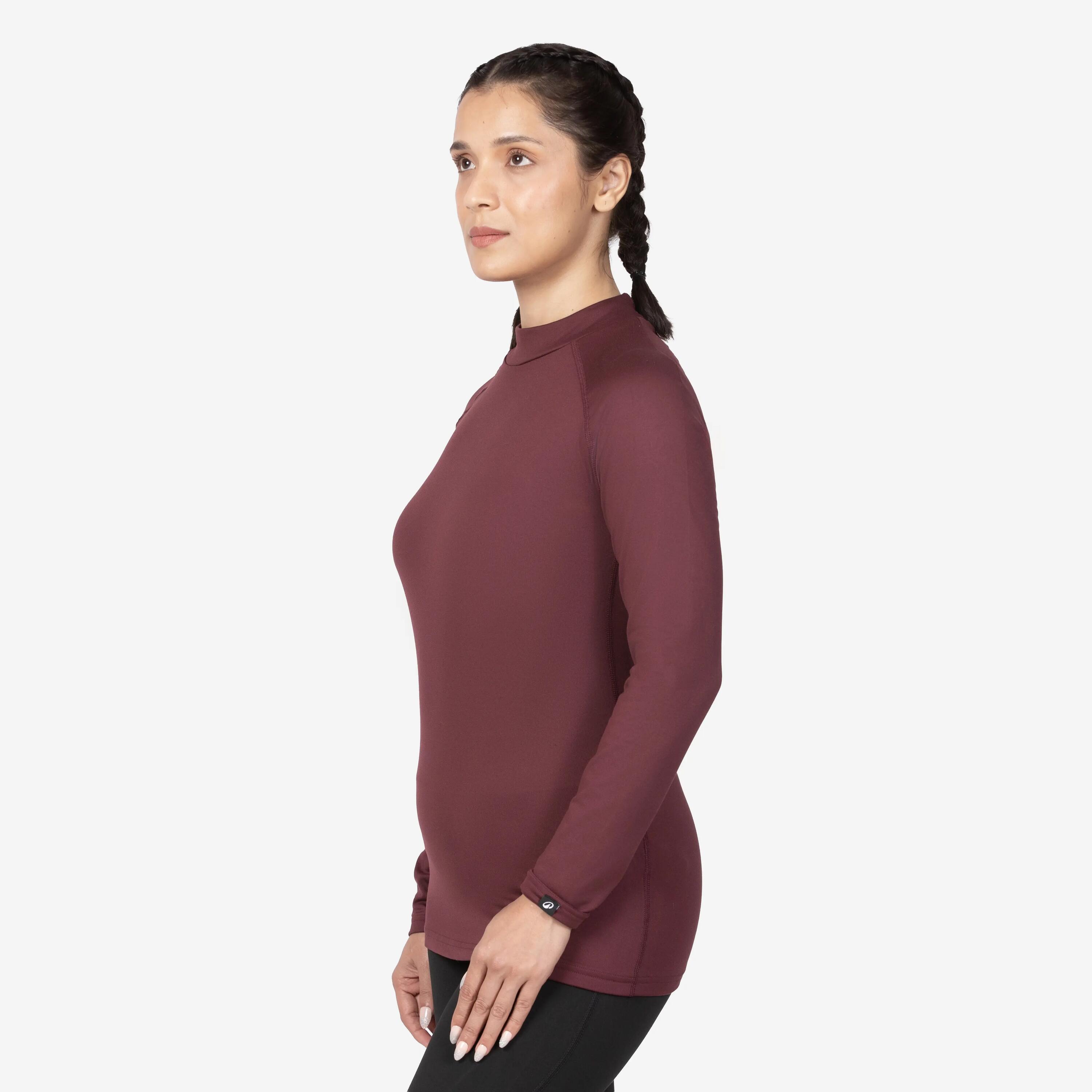 Women Warm Thermal Base Layer Top BL500 - Maroon -  2