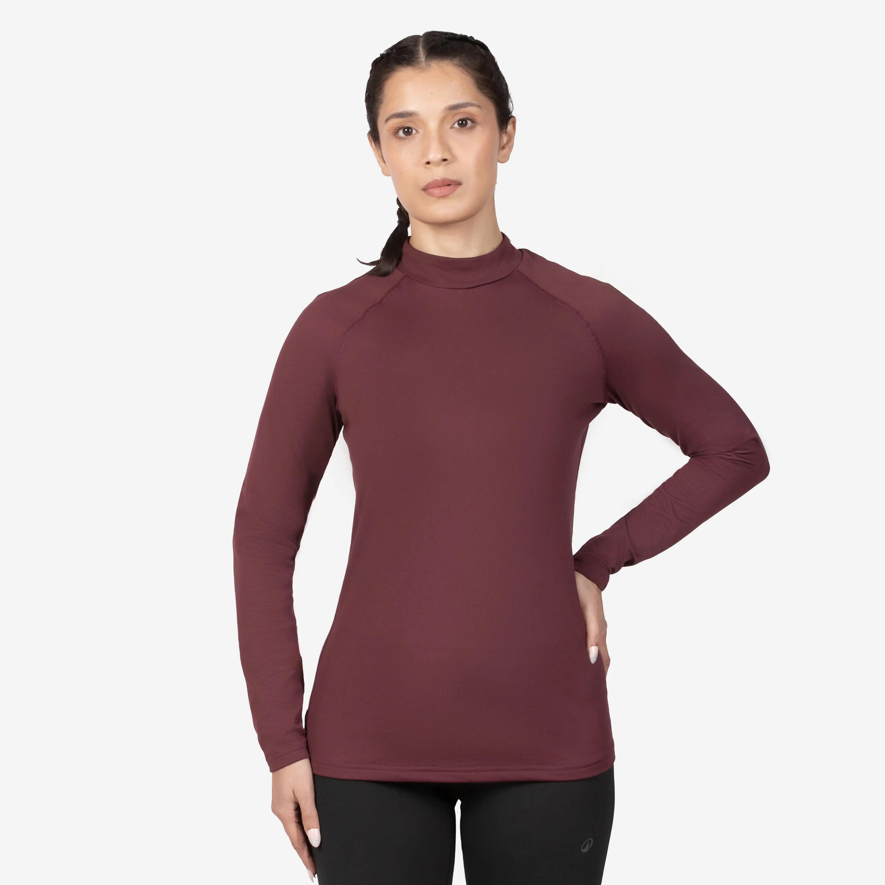 Women Warm Thermal Base Layer Top BL500 - Maroon -  1