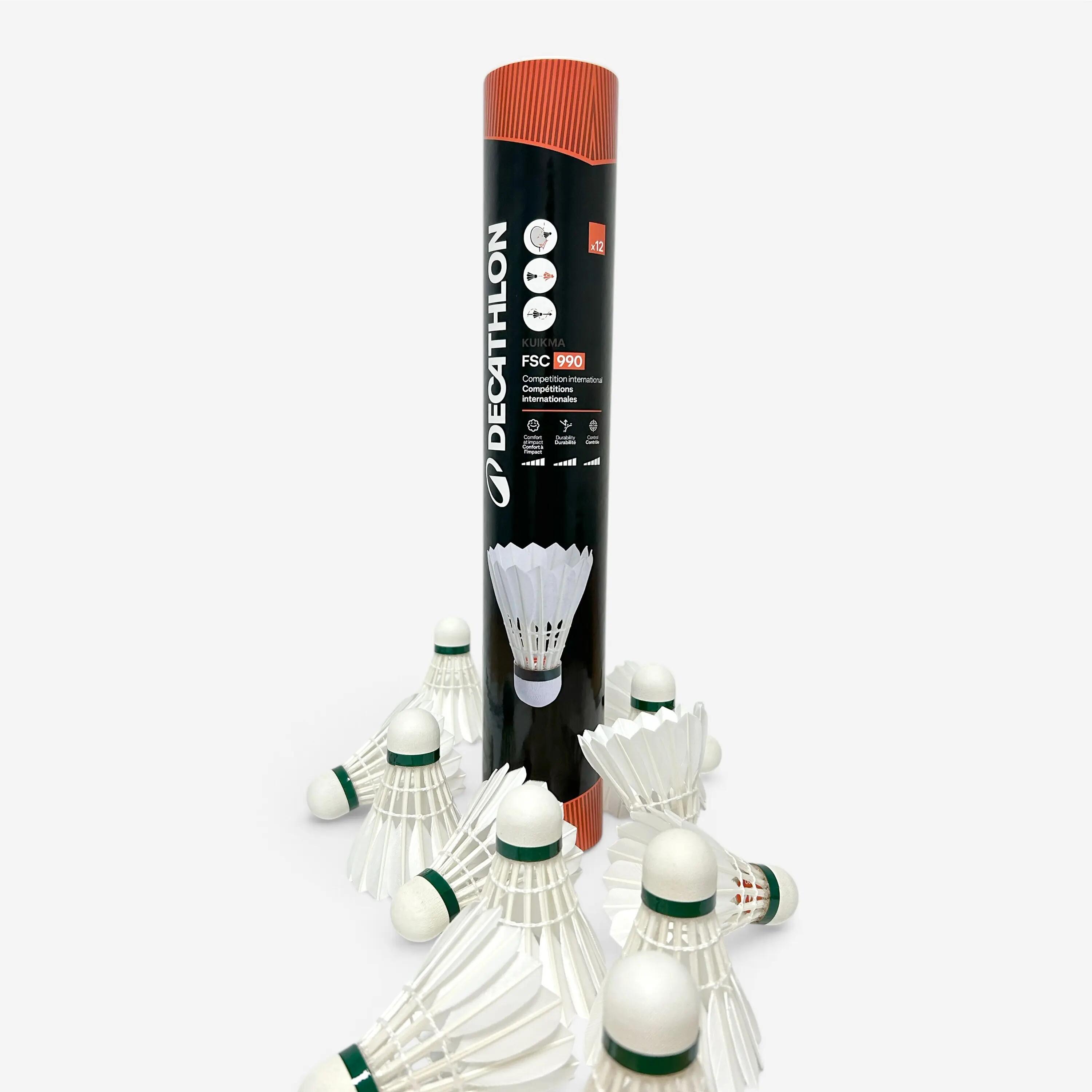 Lot De 12 Volants De Badminton Plumes FSC 990 Vitesse 76 14/16