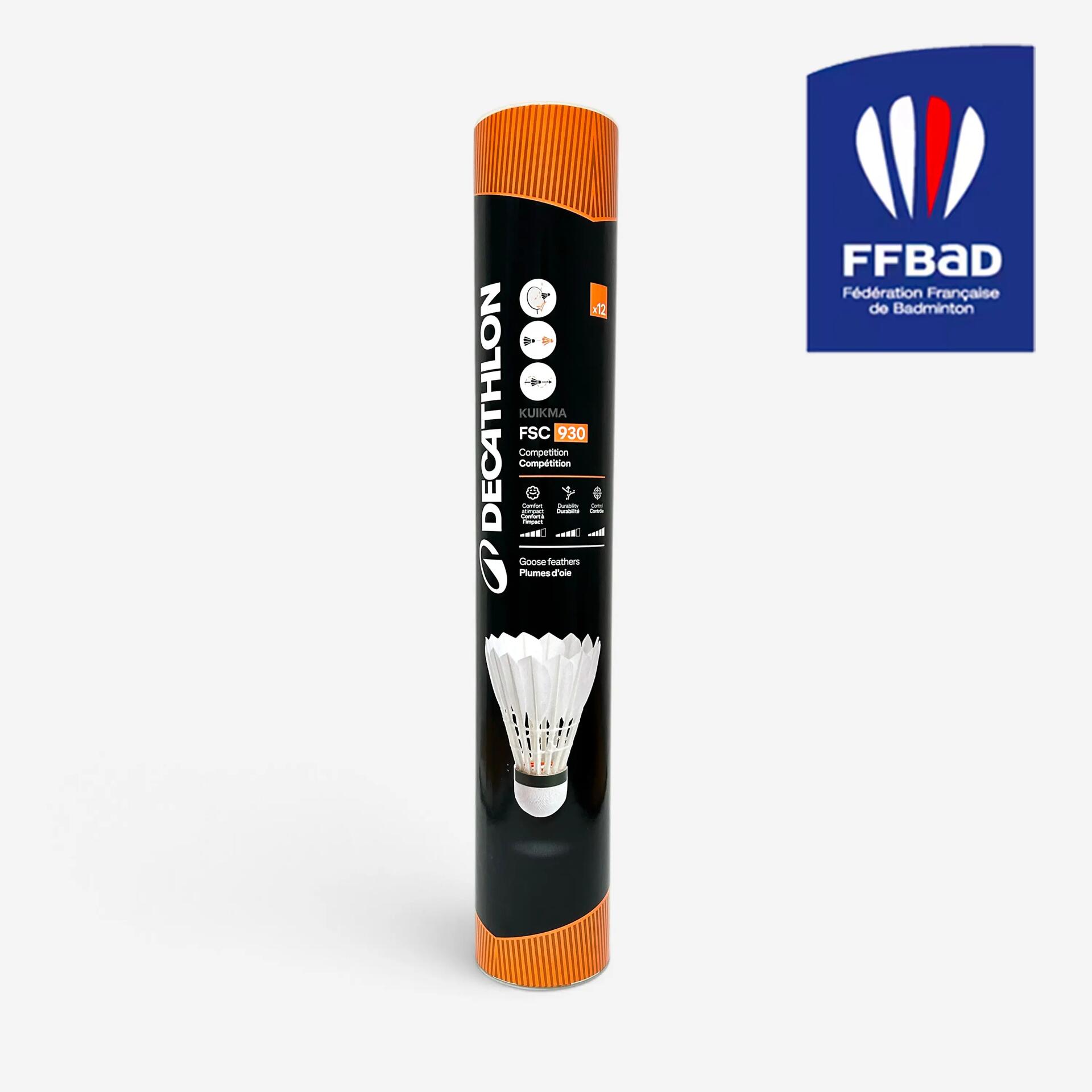 Lot de 12 volants de badminton plumes fsc 930 vitesse 78 - Sports de Raquettes - Matériel badminton - PERFLY-Decathlon PRO - Clubs - Entreprises -