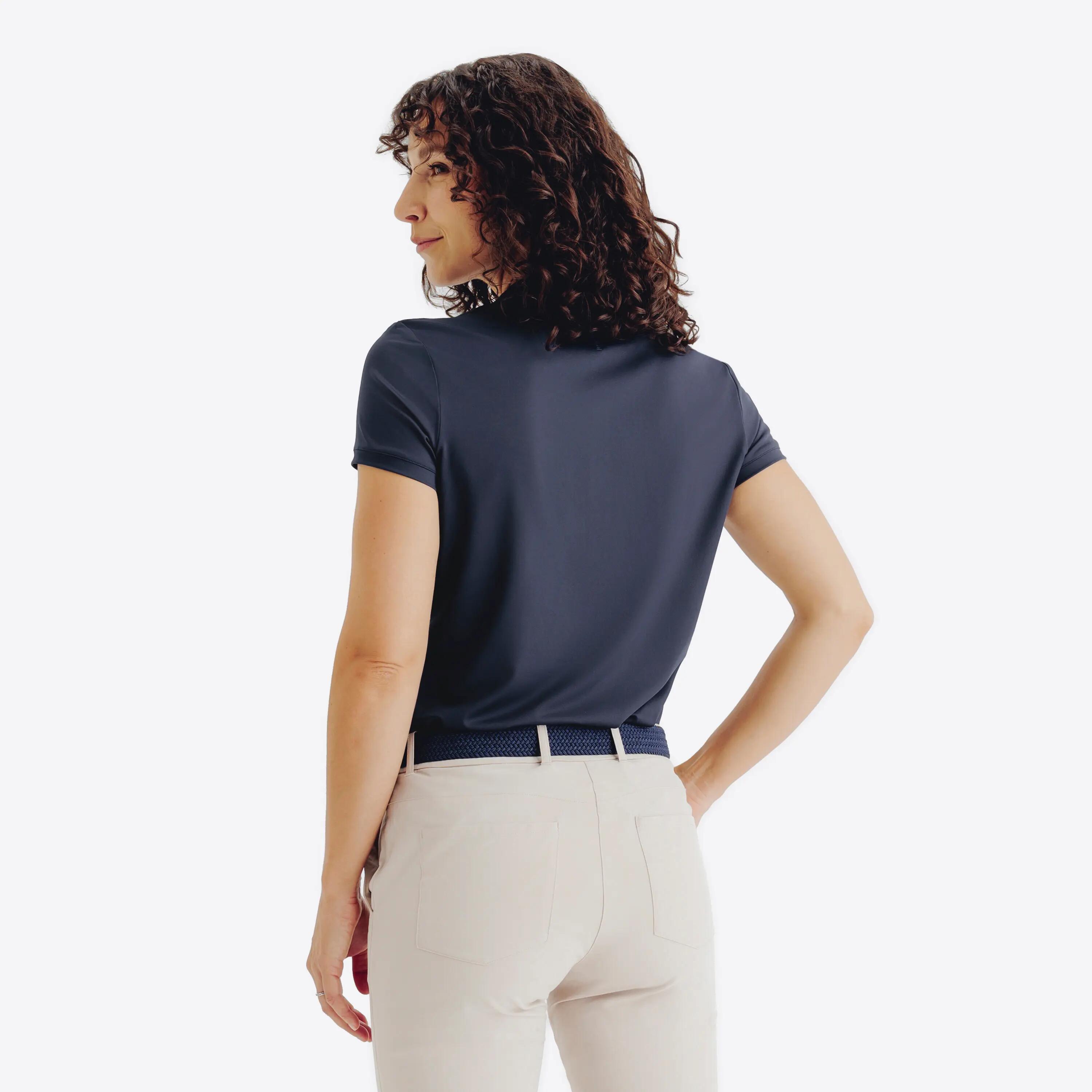 Polo de golf màniga curta dona - WW 500 blau marí 4/6