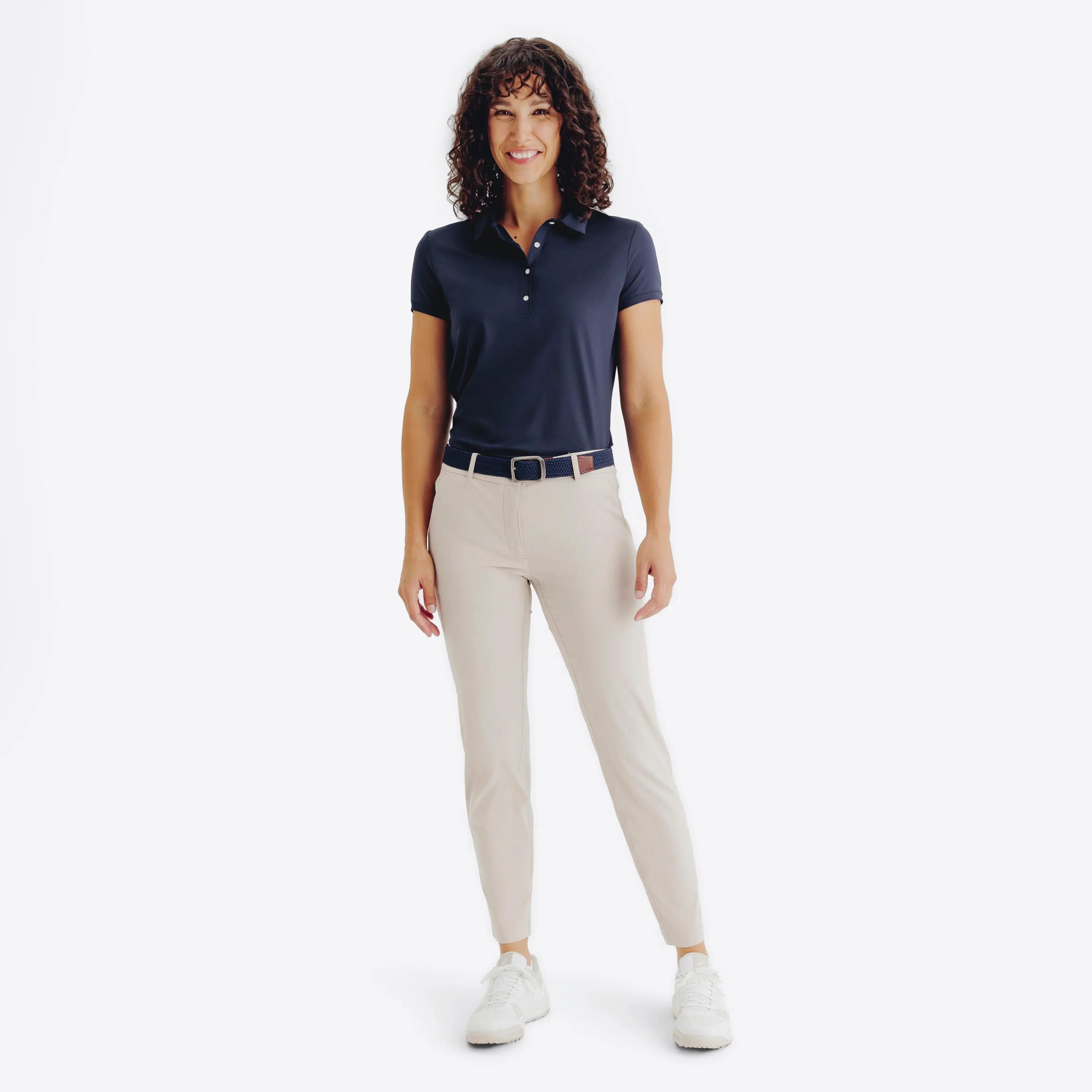 Polo de golf màniga curta dona - WW 500 blau marí 2/6