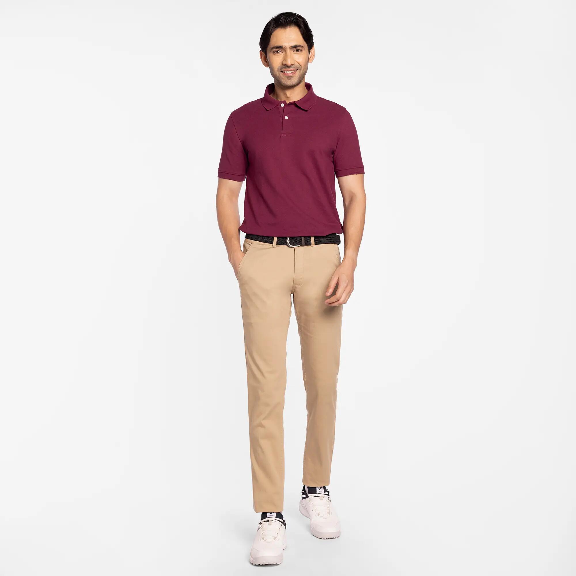 Men Golf Polo T-Shirt Cotton Regular Fit Purple MW500 -  4
