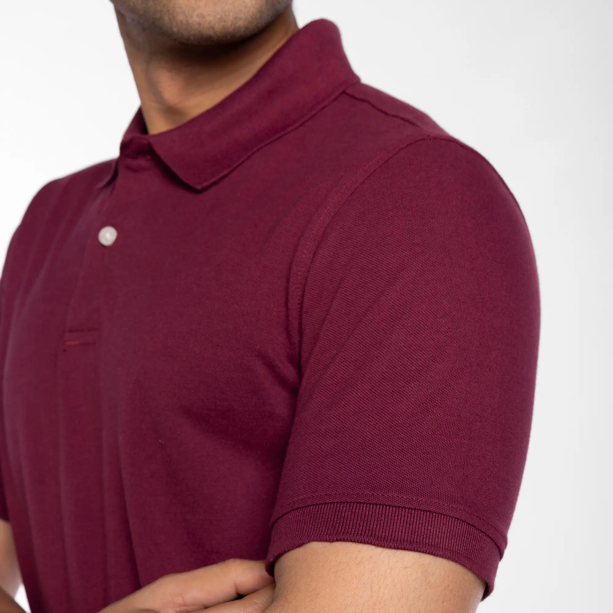 Men Golf Polo T-Shirt Cotton Regular Fit Purple MW500 -  3