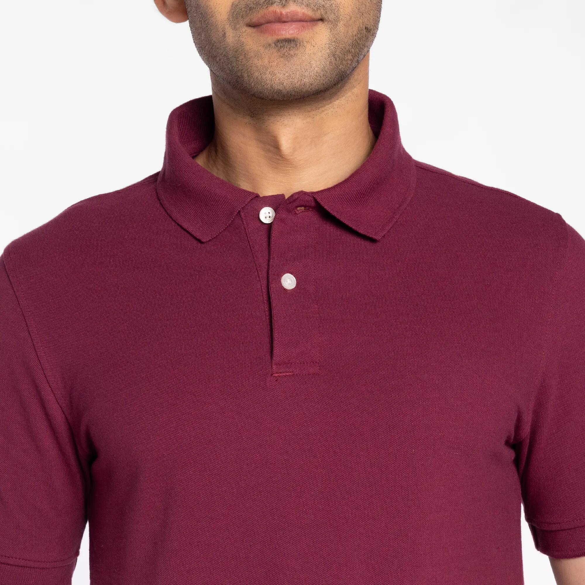 Men Golf Polo T-Shirt Cotton Regular Fit Purple MW500 -  2
