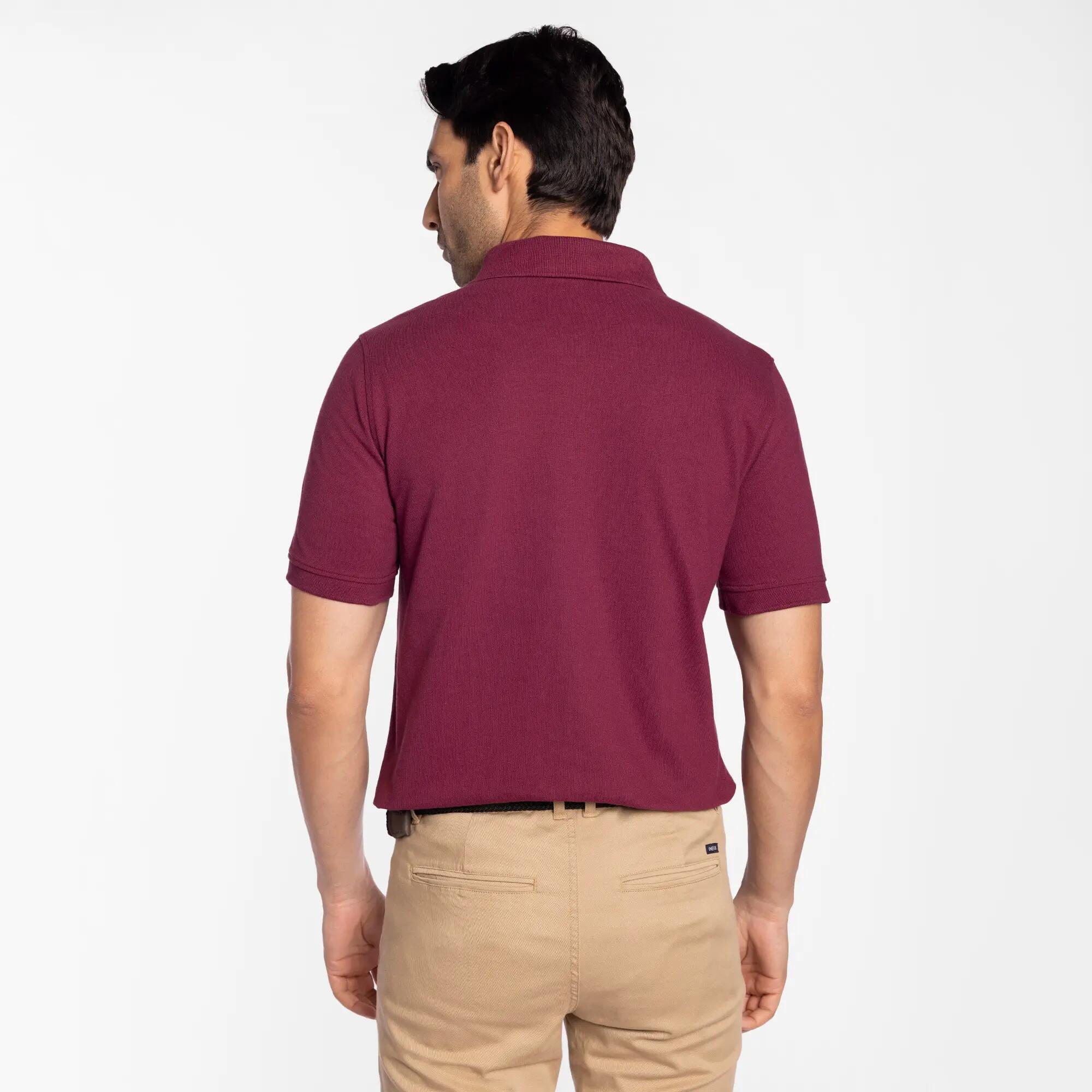 Men Golf Polo T-Shirt Cotton Regular Fit Purple MW500 -  1