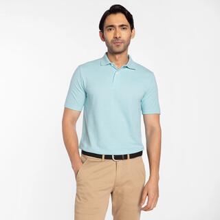 Men Golf Polo T-Shirt Cotton Regular Fit Turquoise MW100