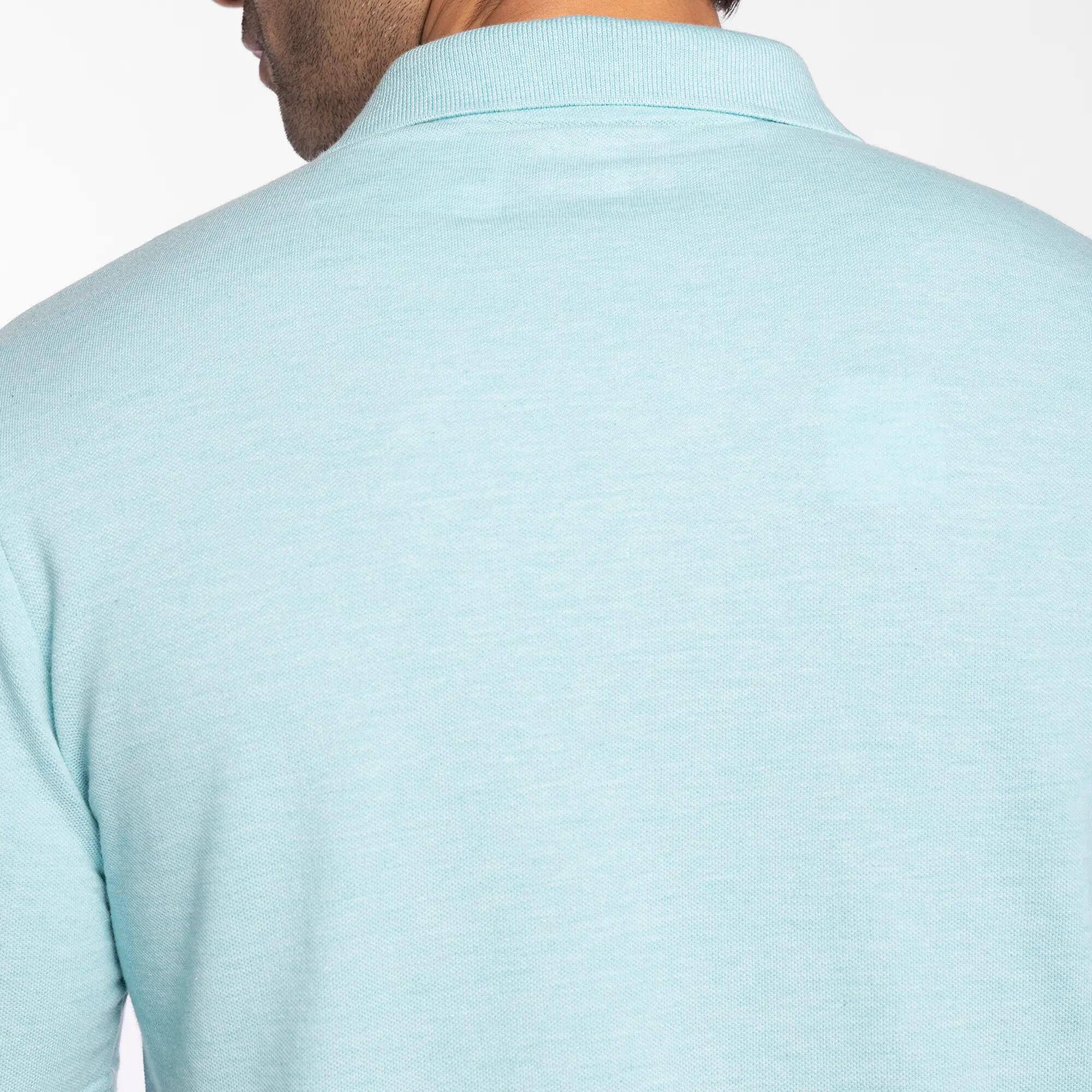 Men Golf Polo T-Shirt Cotton Regular Fit Turquoise MW100 -  5