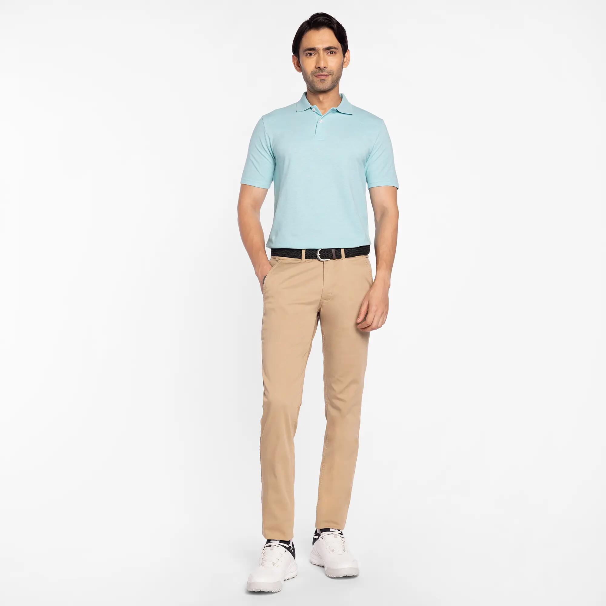 Men Golf Polo T-Shirt Cotton Regular Fit Turquoise MW100 -  2