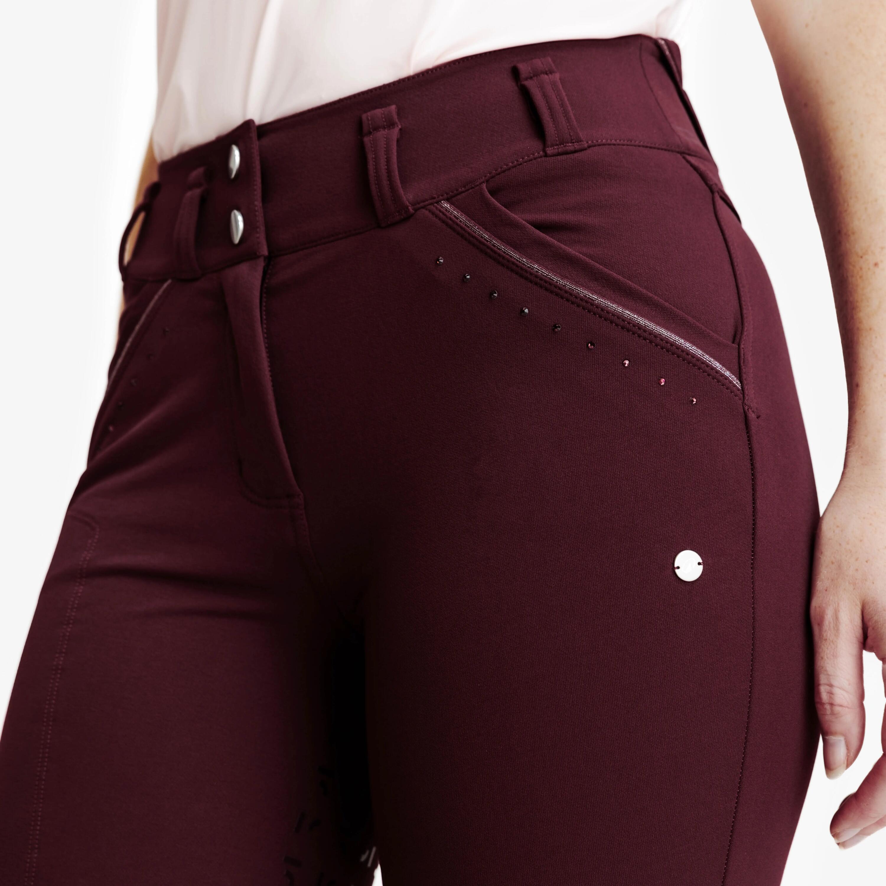 Reithose 900 Full Grip Damen bordeaux 5/7