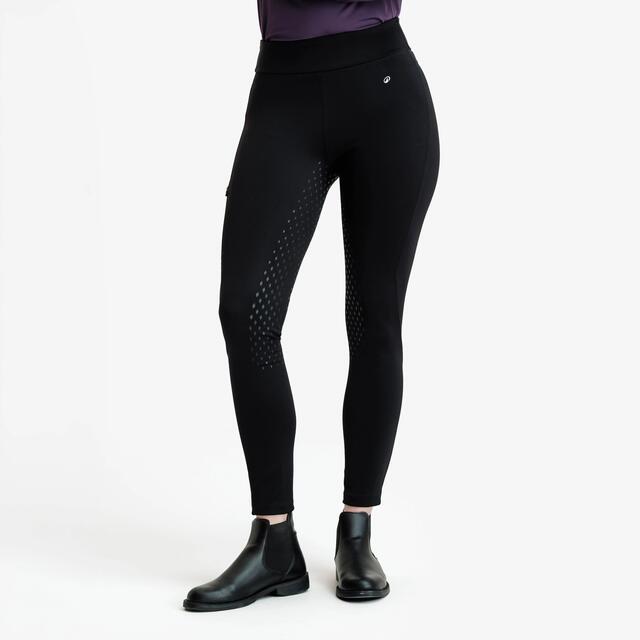 Leggings de Equitação 500 Full Grip Mulher Preto