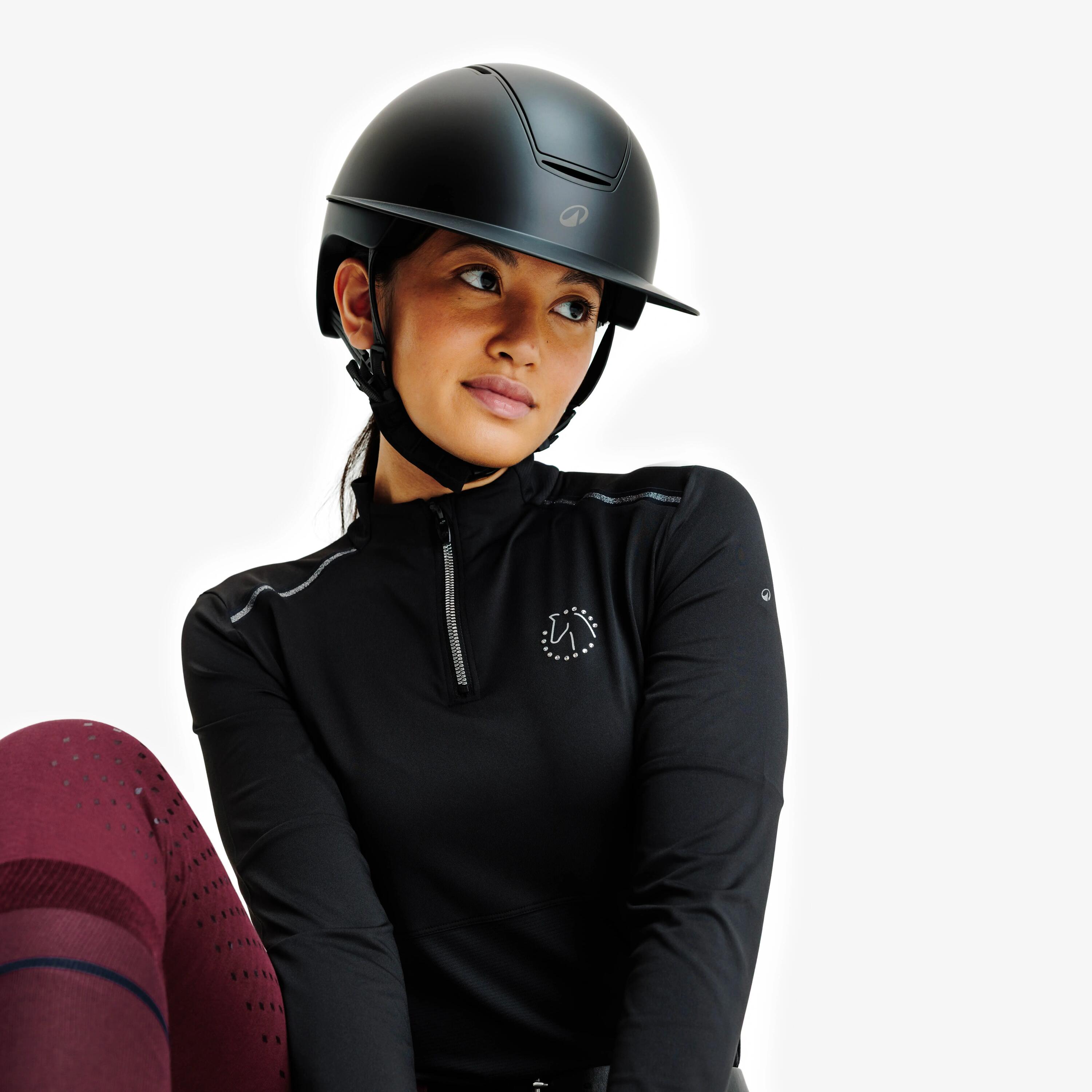 Casque équitation visière large 900 ERT - Noir mat 2/4