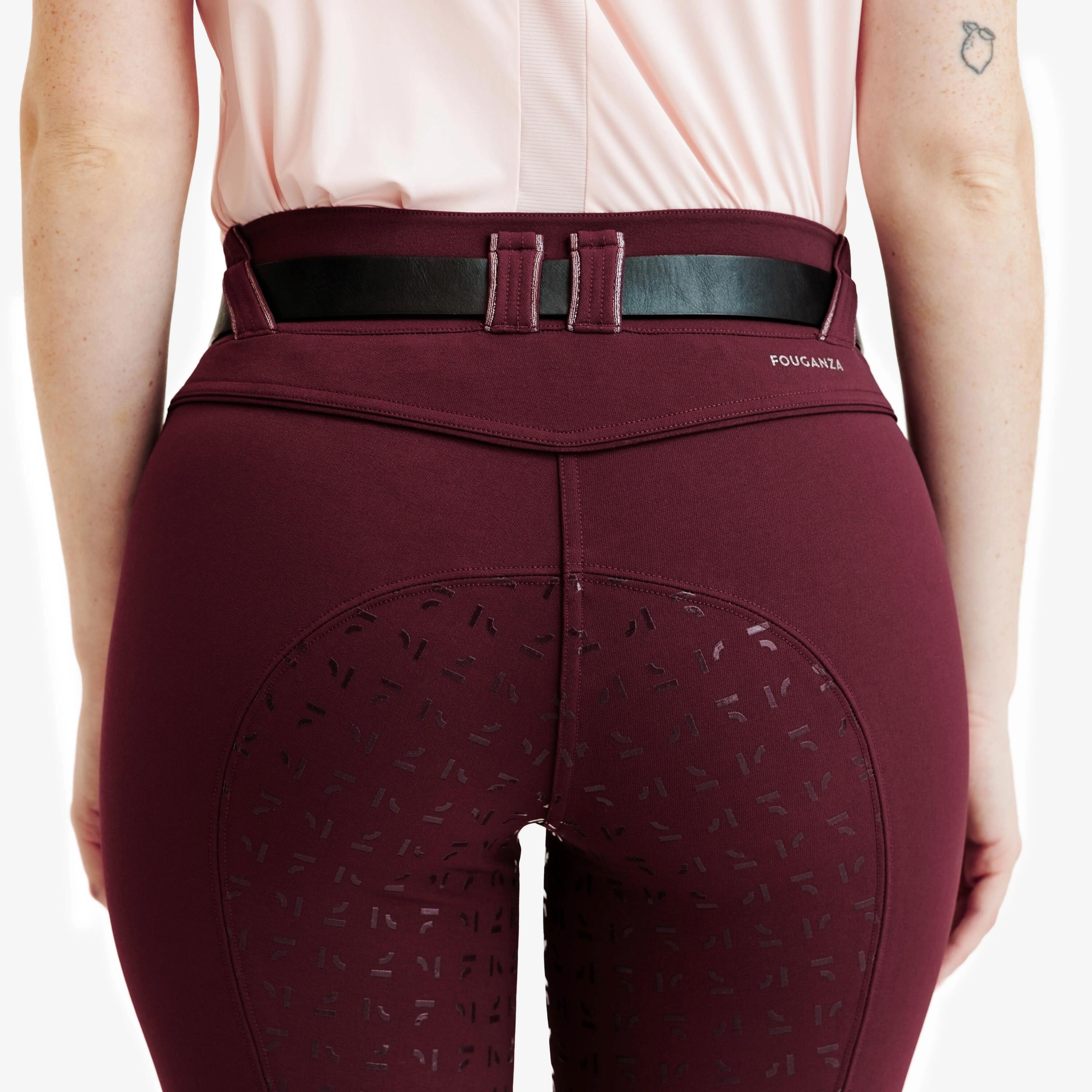 Reithose 900 Full Grip Damen bordeaux 6/7