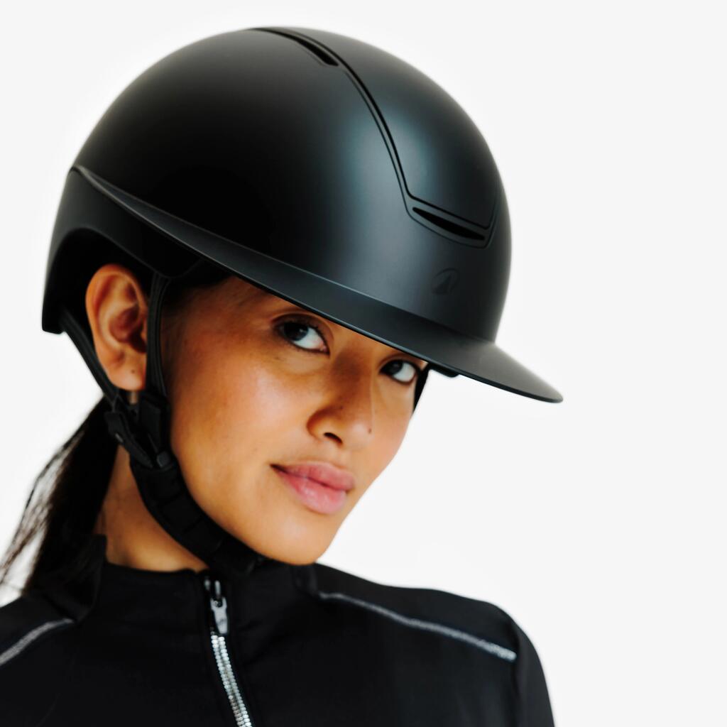 Horse riding helmet with wide visor 900 ERT - Matte black