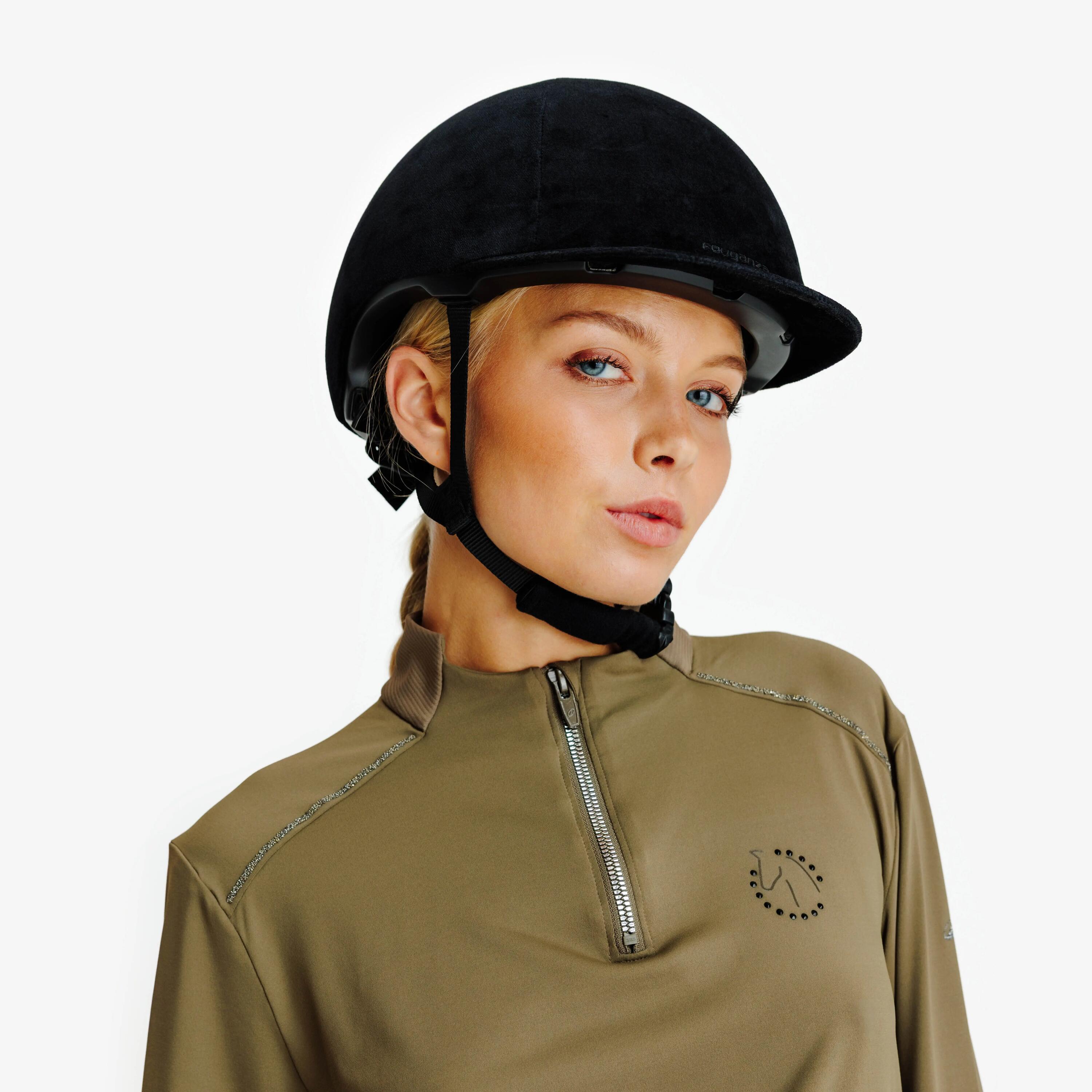 Casque équitation adulte et enfant - 140 velours noir 4/5
