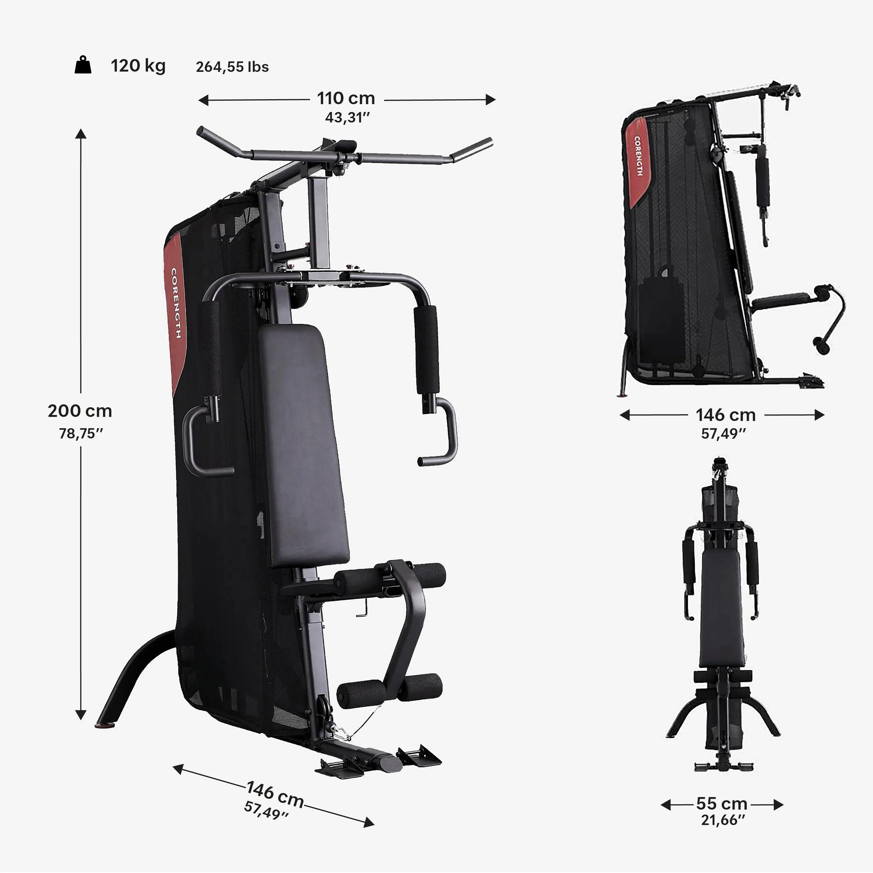 Machine musculation charge guidée compact - Home gym 900 5/25