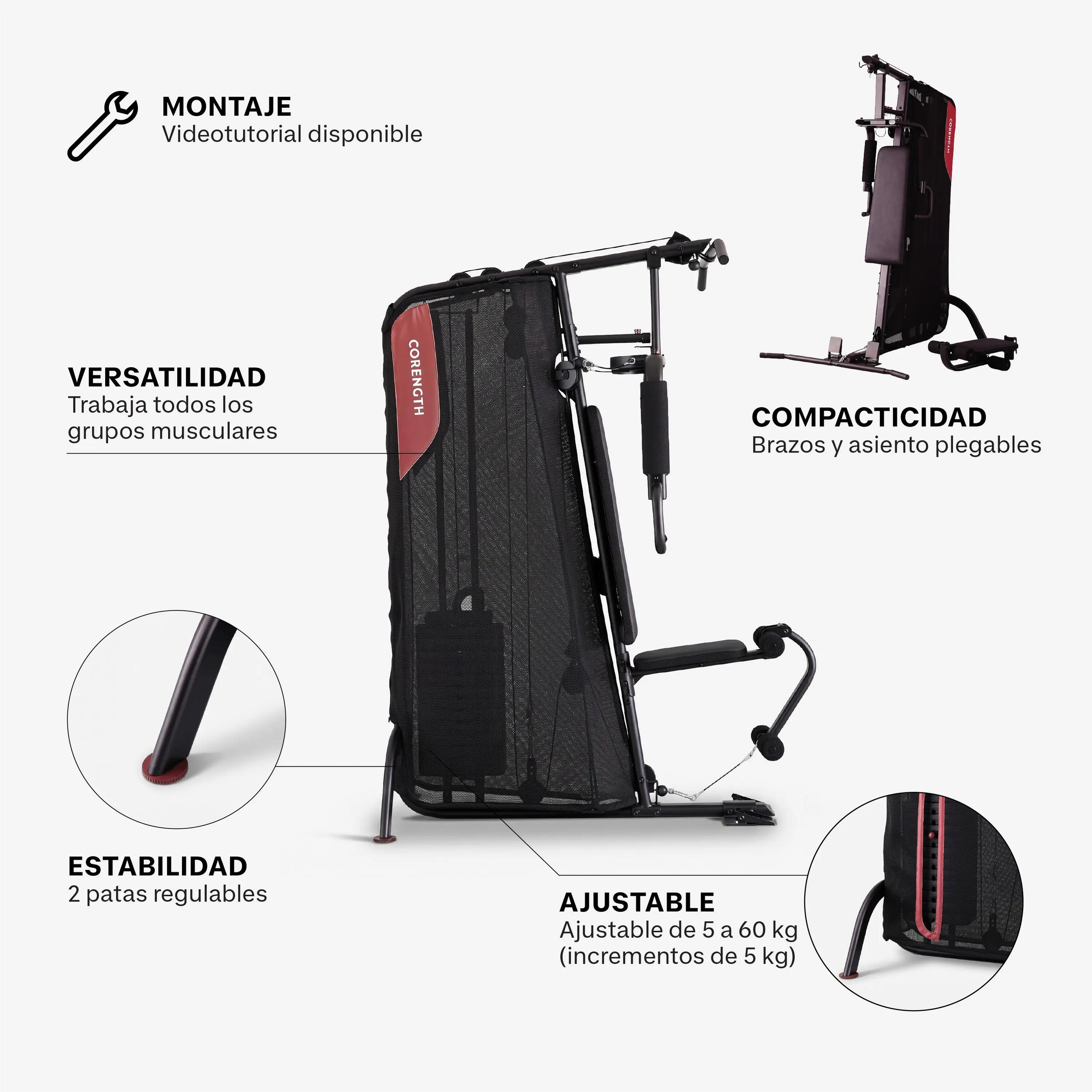 Multiestación musculación compact con cargas guiadas Home Gym Corength 2/23