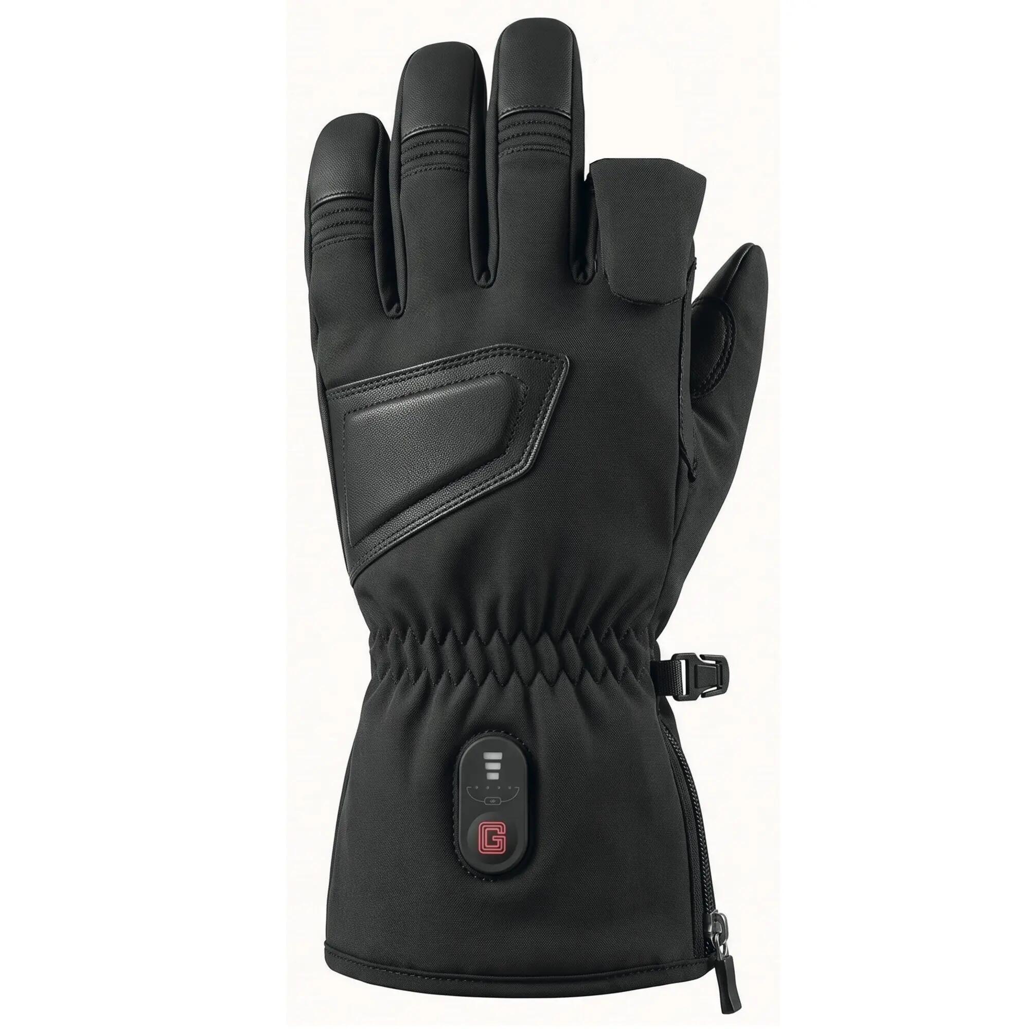 Gants chauffants d'approche coupe-vent paume cuir - Chasse, pêche, affût - Mixte 1/3