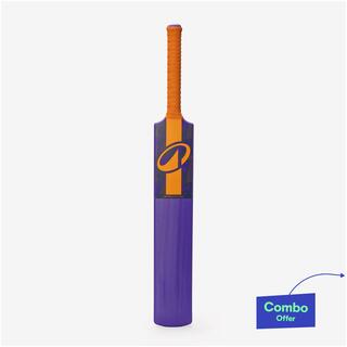 Adult Hard Plastic Cricket Bat Size SH Soft for Tennis Ball T500 Box - Purple
