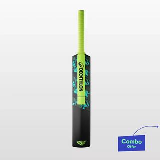 Adult Hard Plastic Cricket Bat Size SH Soft for Tennis Ball T500 Lite Box - Black