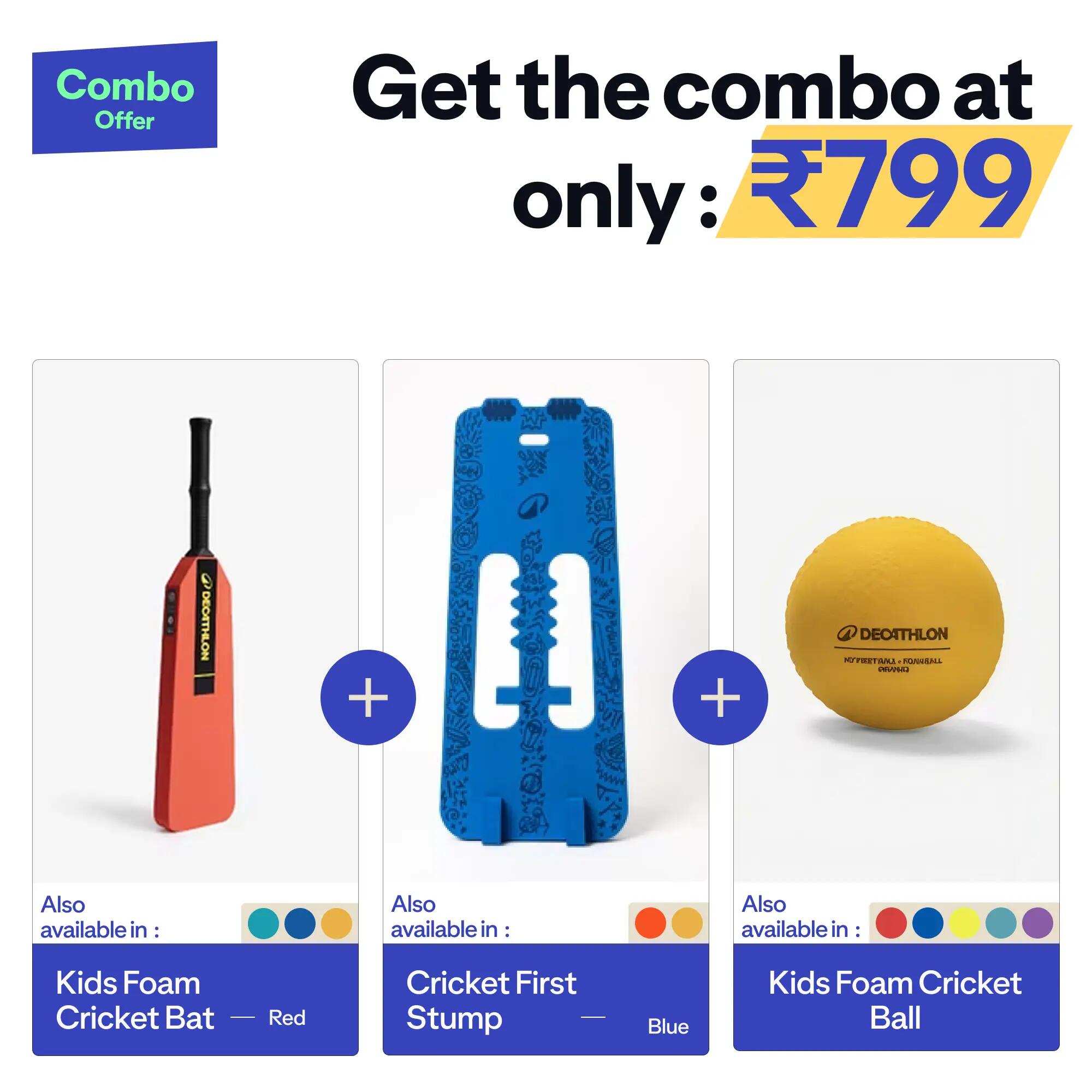 Kids Foam Cricket Bat Size 0 Tennis Ball Bat MY FIRST BAT - Red -  2