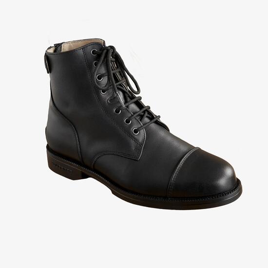 Boots équitation cuir paddock lacets Adulte - 560 noires