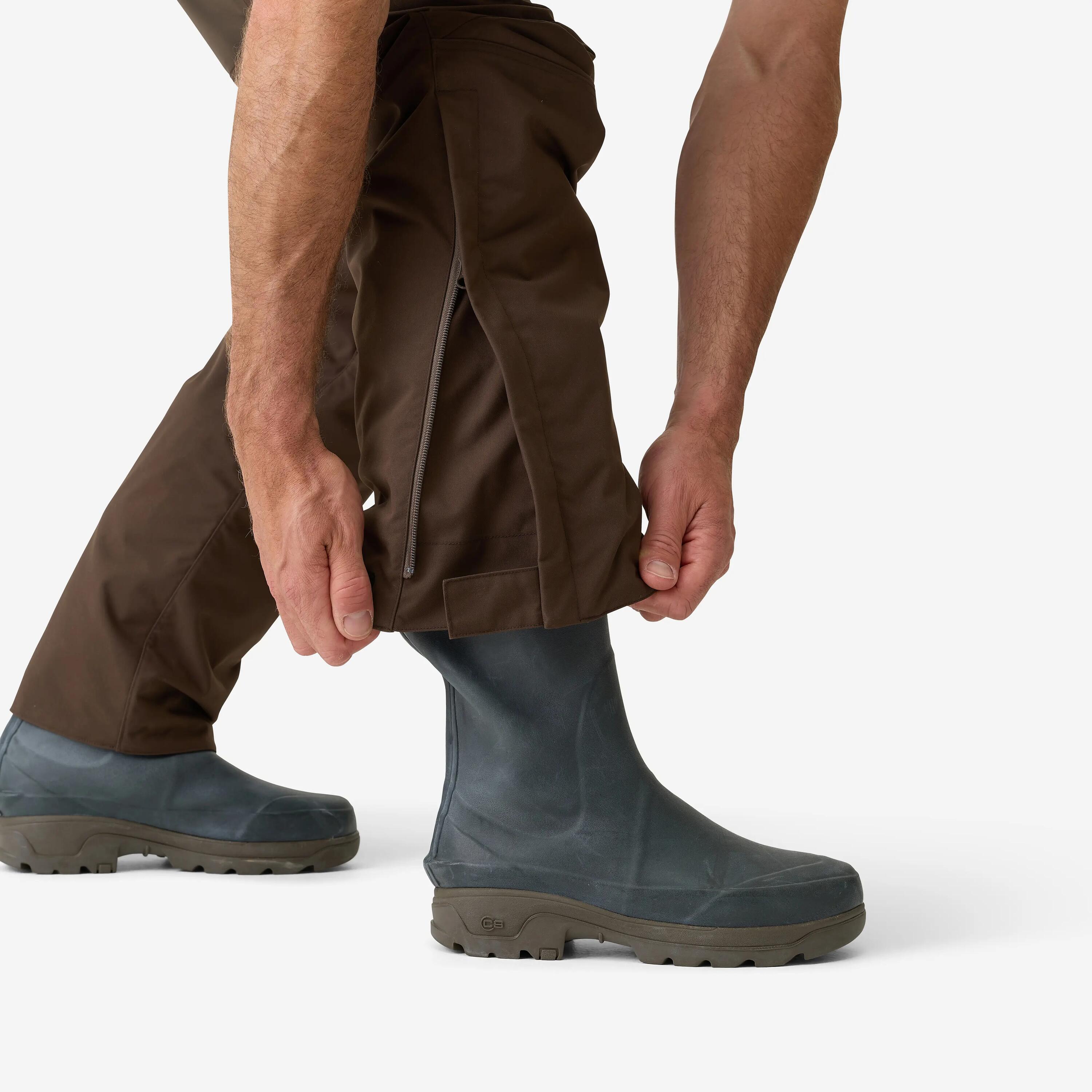 CALÇAS IMPERMEÁVEIS DE CAÇA Á GALINHOLA RENFORT 900 CASTANHO 10/14