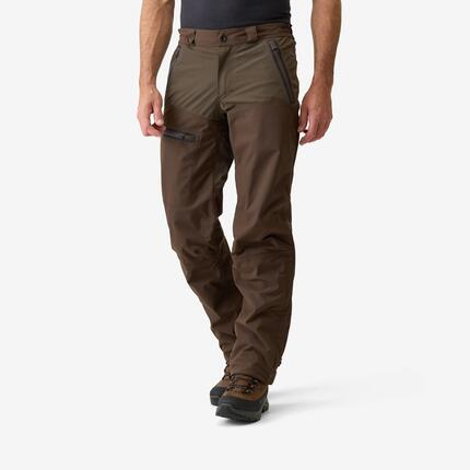 PANTALON CHASSE IMPERMÉABLE RENFORT MARRON 900 BÉCASSE