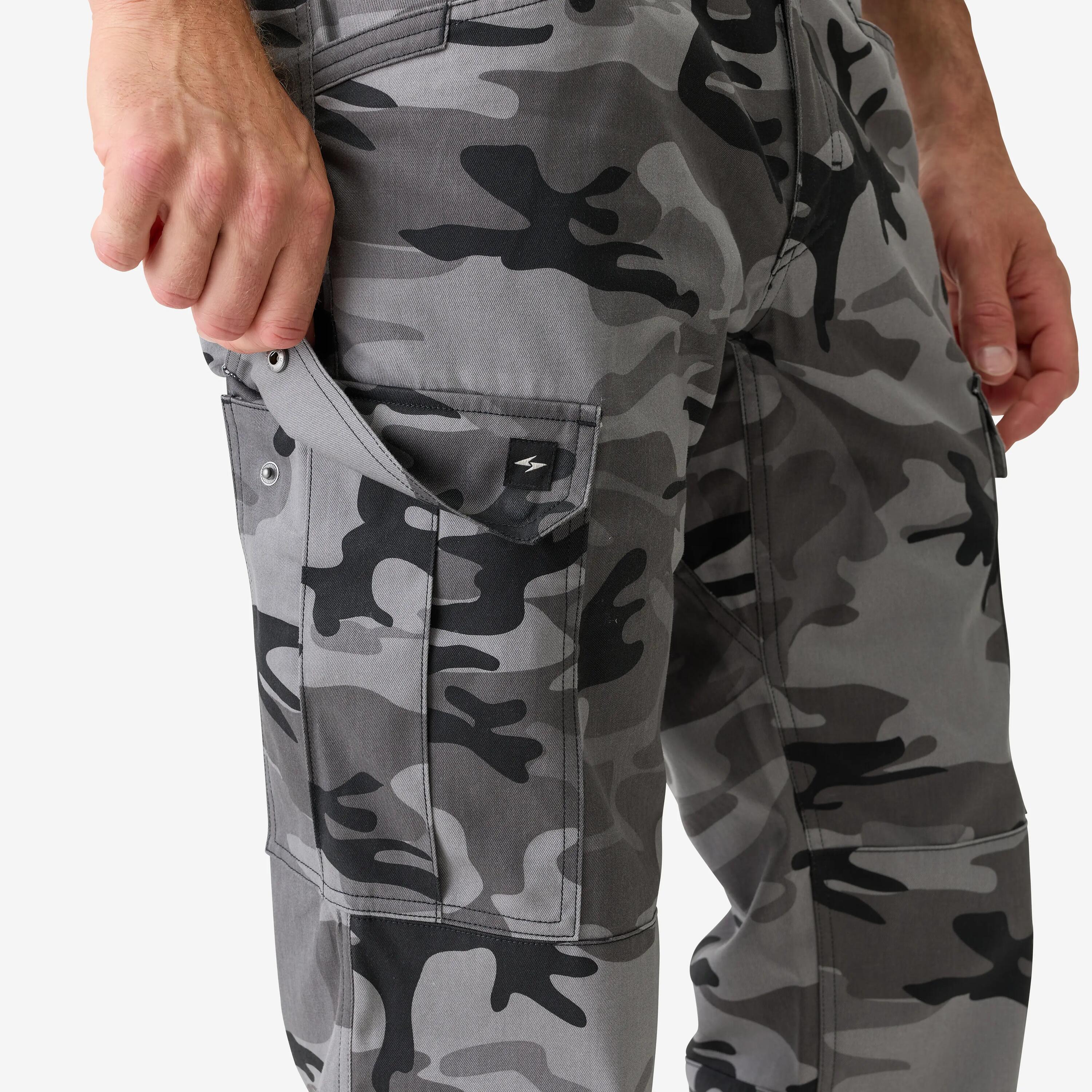 Pantalón Cargo Hombre   Solognac Steppe 500 Negro Camuflaje Resistente 6/10
