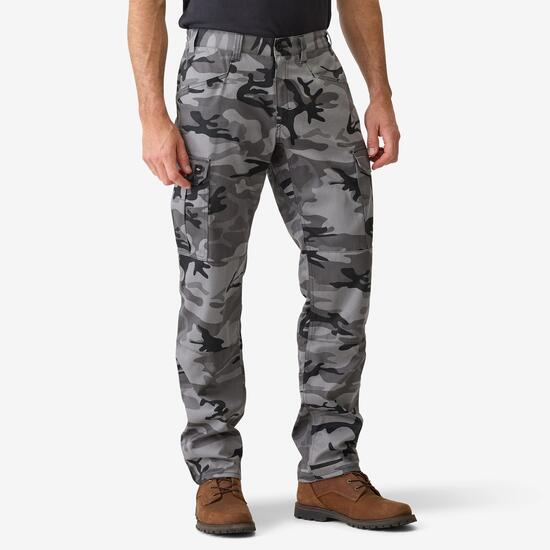 Pantalon cargo résistant, Steppe 500 camouflage noir