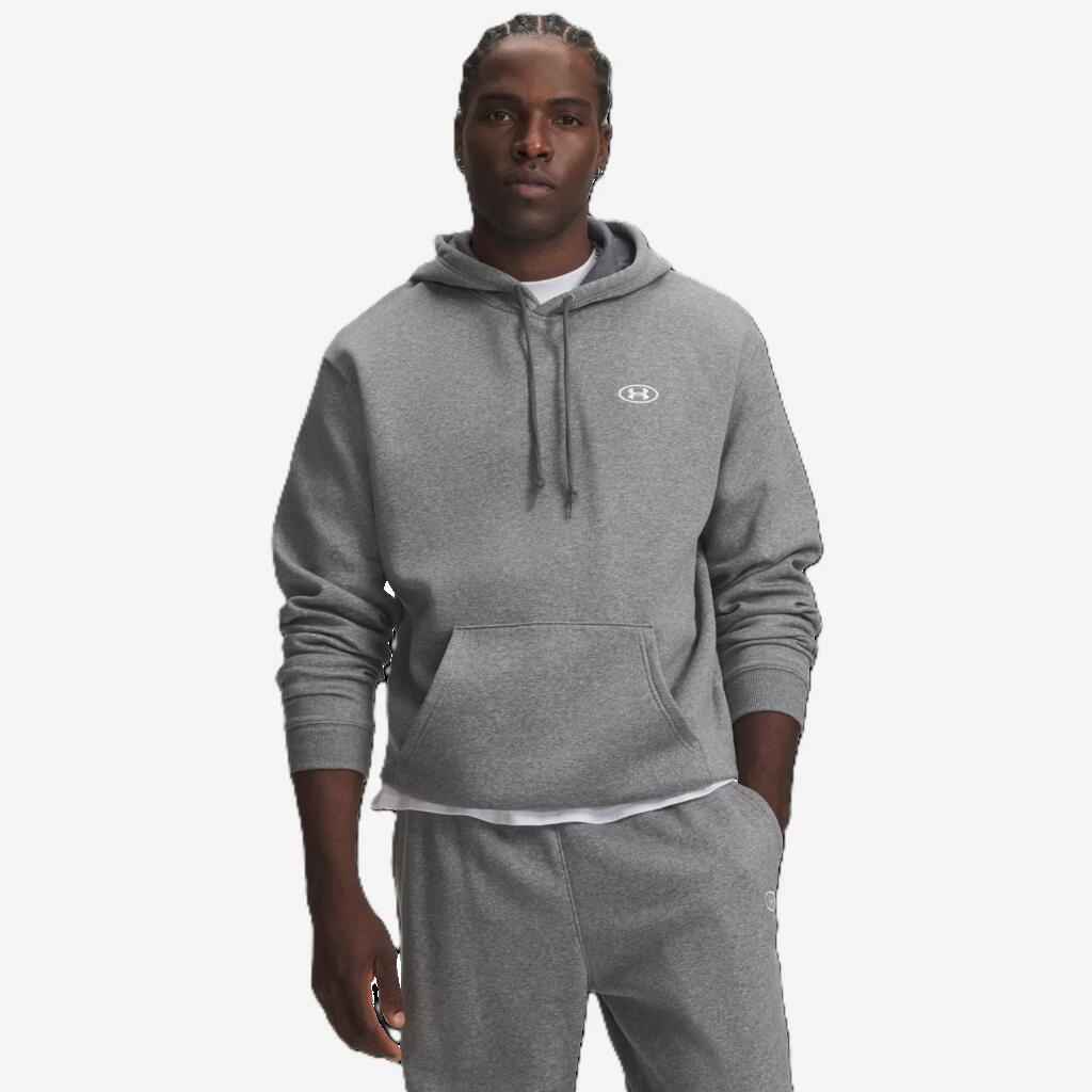 UNDER ARMOUR pánska bavlnená mikina s kapucňou sivá