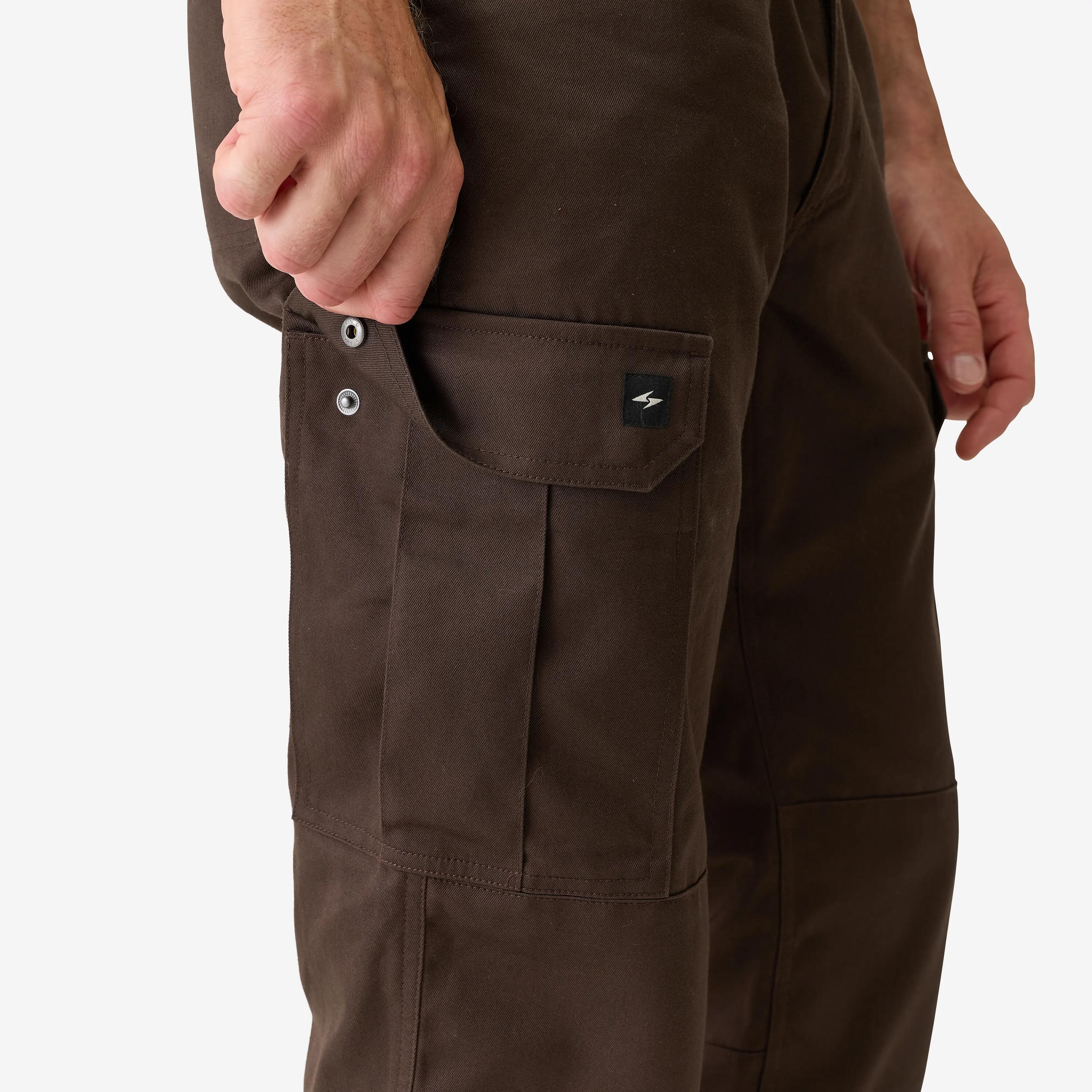 Pantalón Cargo Hombre   Solognac Steppe 500 Marrón Resistente Multibolsillos 6/8