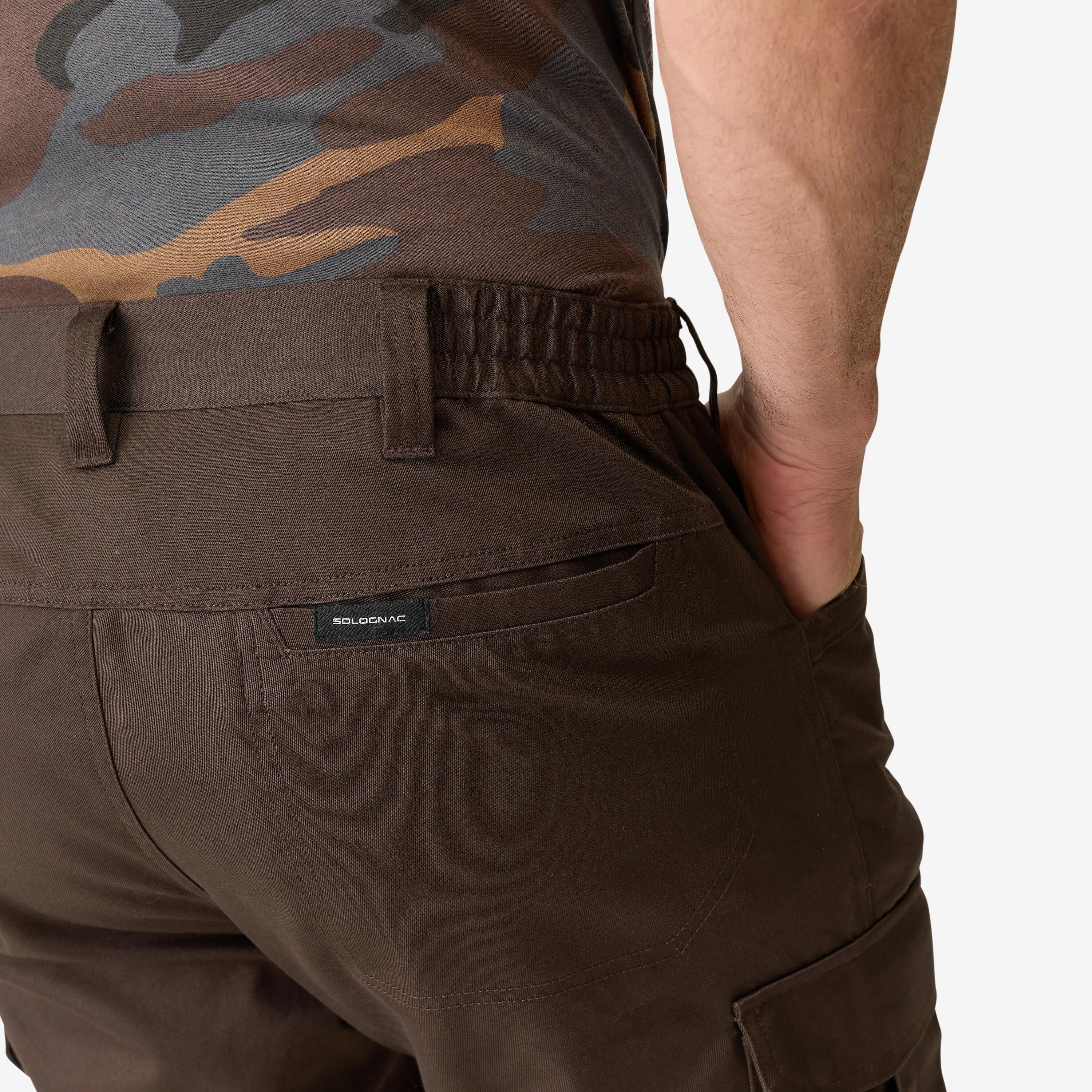 Pantalón Cargo Hombre   Solognac Steppe 500 Marrón Resistente Multibolsillos 4/8