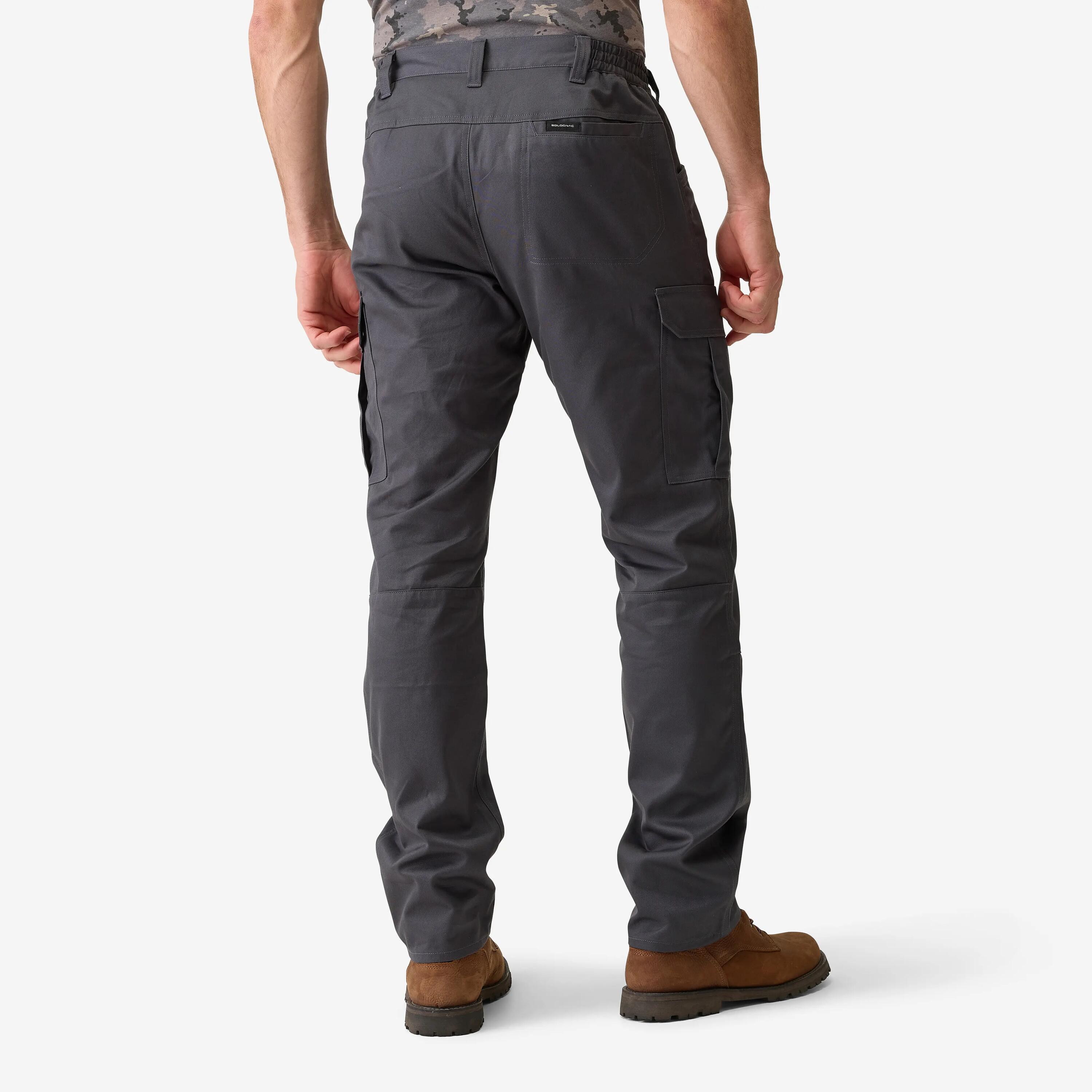 Men Tactical Outdoor Cargo Trousers - Reinforced High Strength Durable Fabric - STEPPE500 - Grey -  3