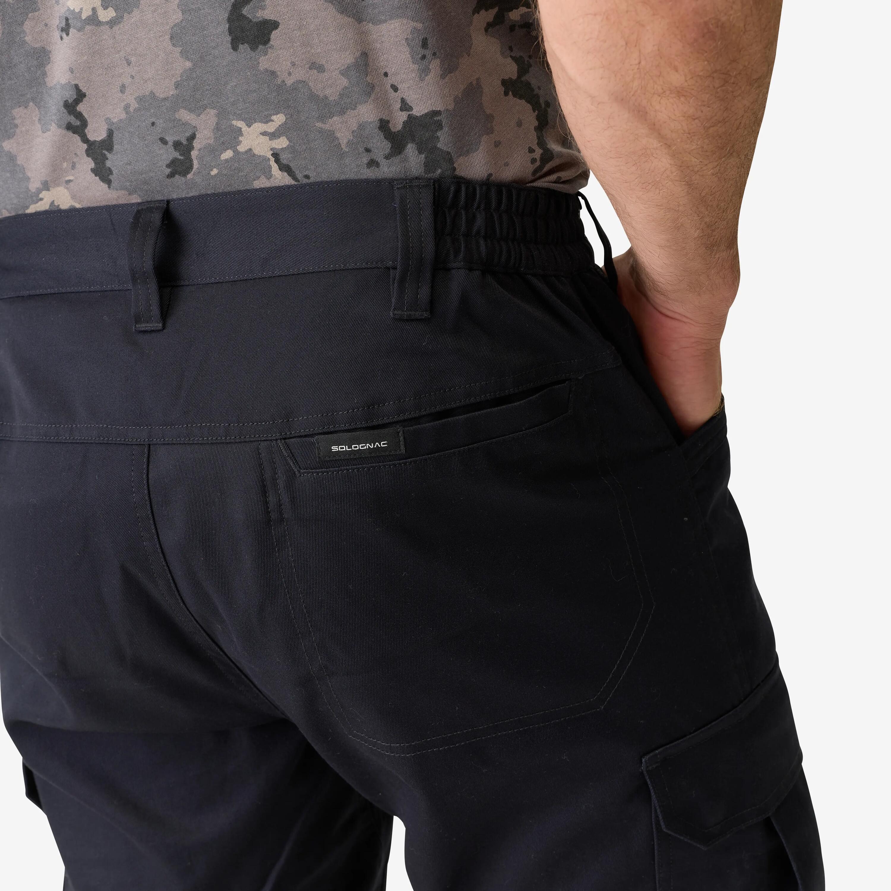Pantalón Cargo Hombre   Solognac Steppe 500 Negro Resistente Multibolsillos 4/12